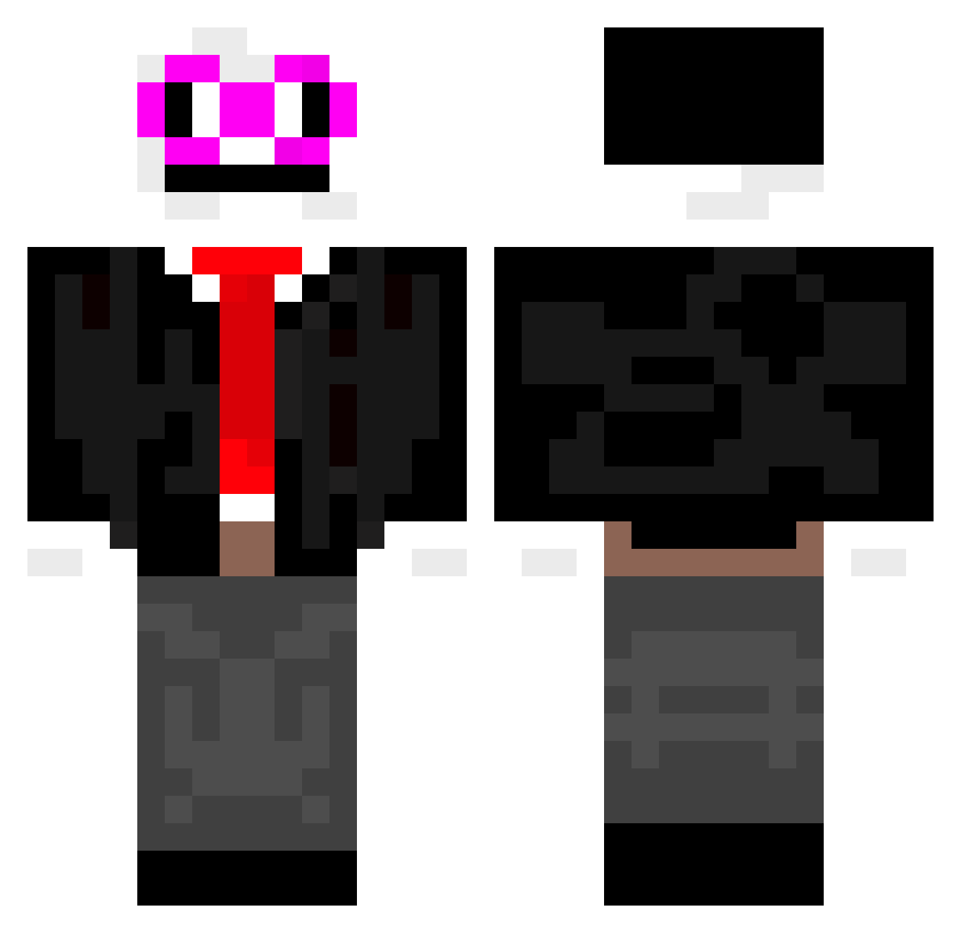OMGcleMumchay Minecraft skin, front and back view