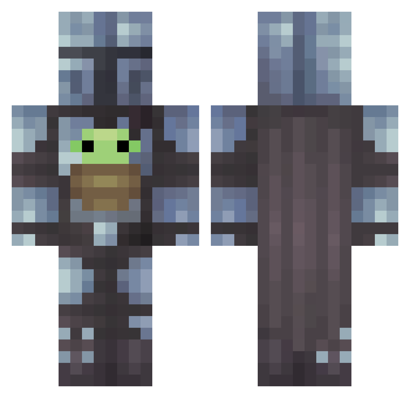 PostMalonesDad Minecraft skin, front and back view