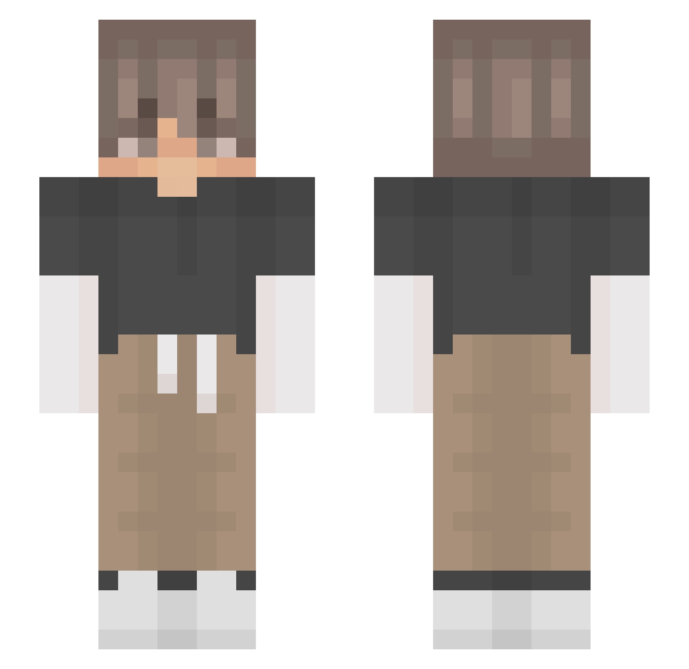 SkeletorD1234 Minecraft skin, front and back view