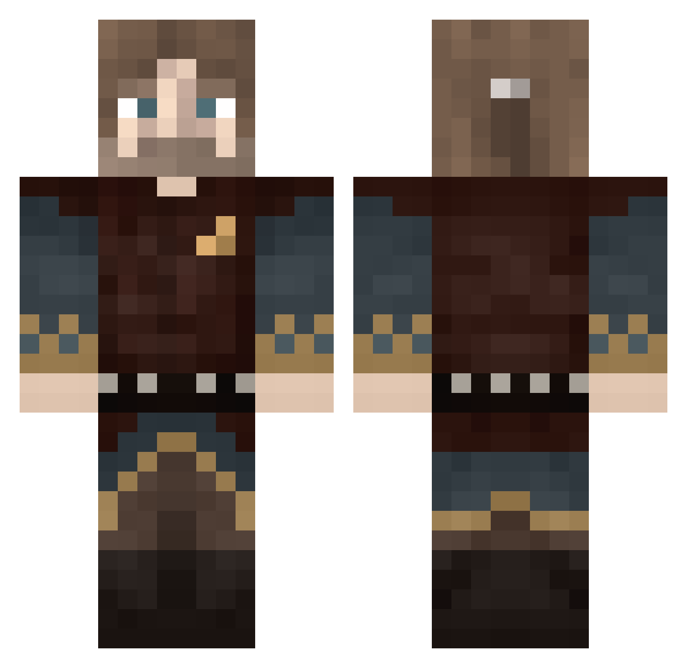 ned Minecraft skin, front and back view