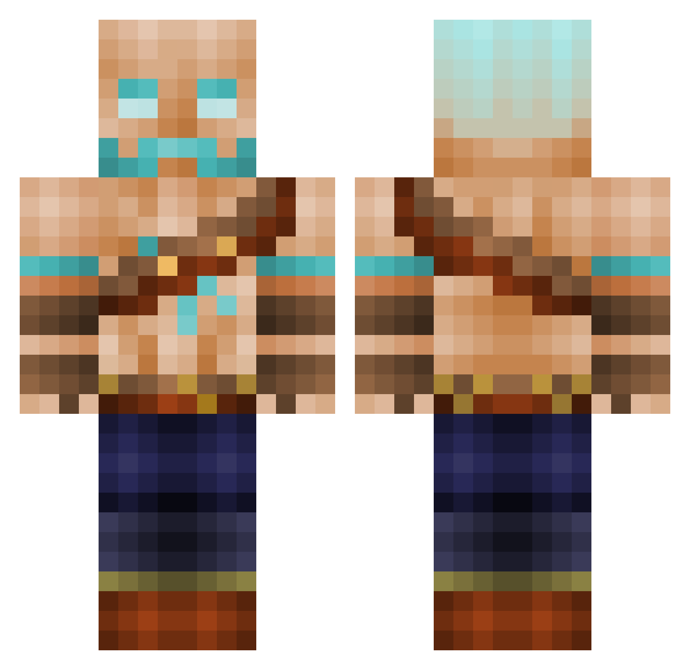 Cayleigh2006 Minecraft skin, front and back view
