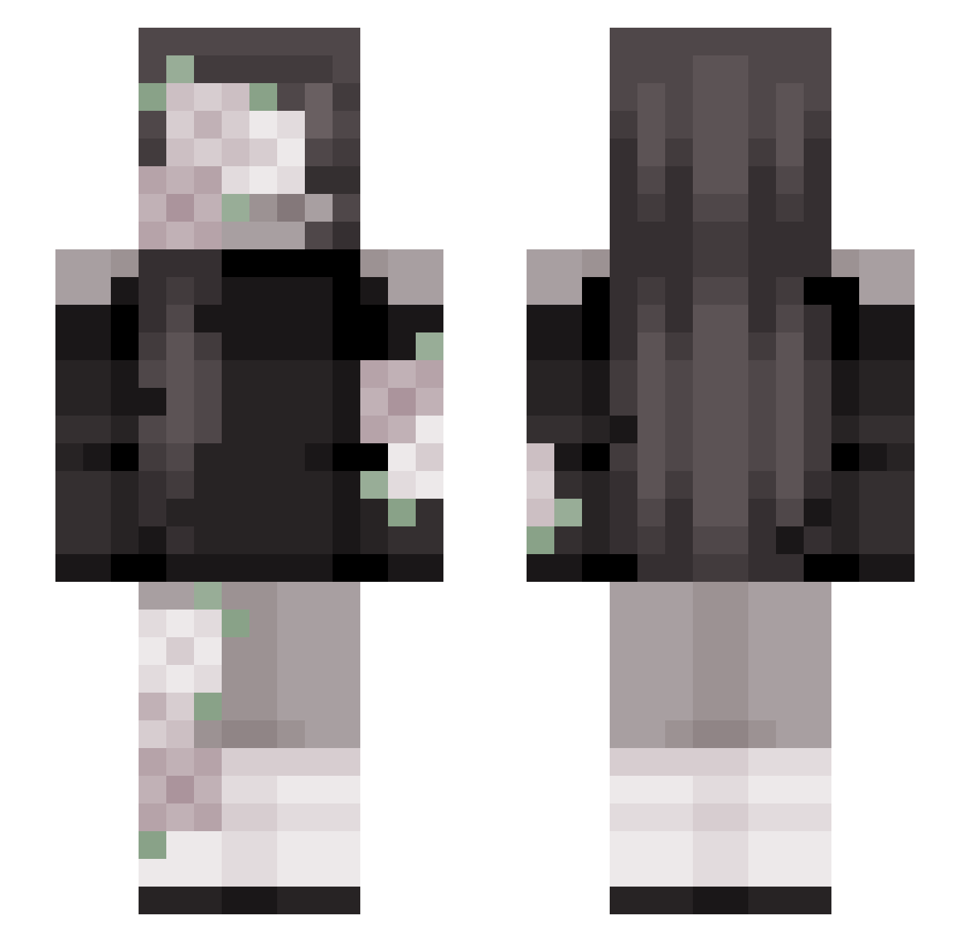 zssssssr Minecraft skin, front and back view
