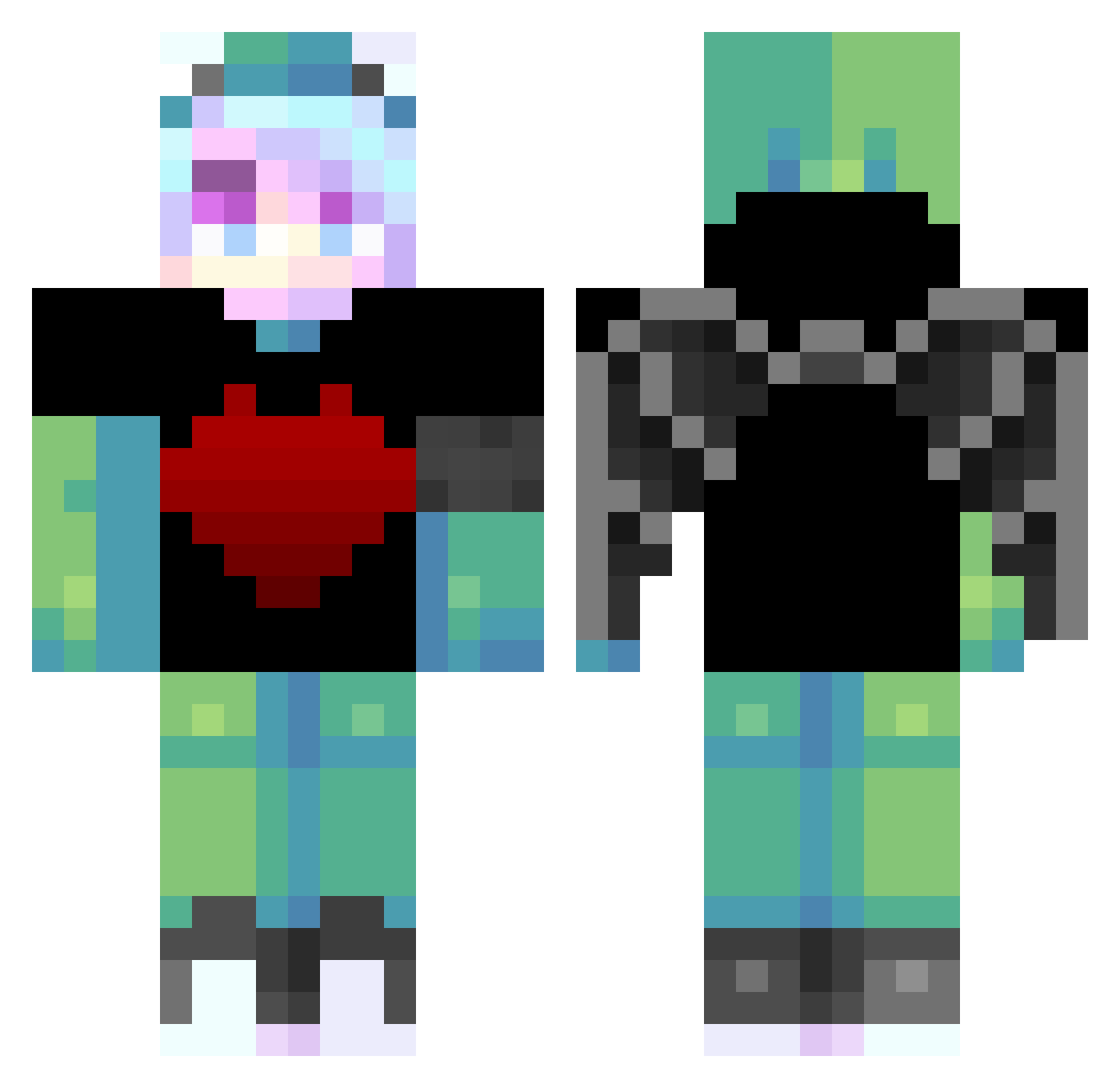 Kuroneko2627 Minecraft skin, front and back view