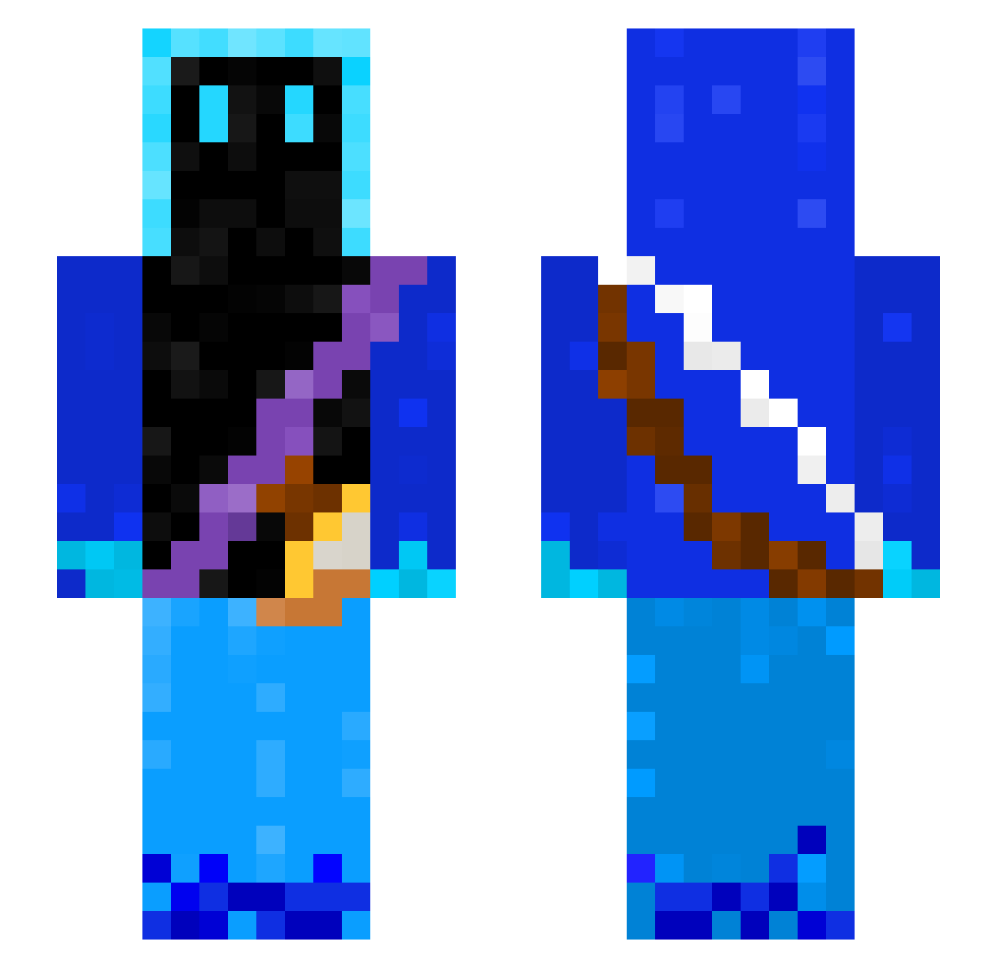 birdsassin Minecraft skin, front and back view