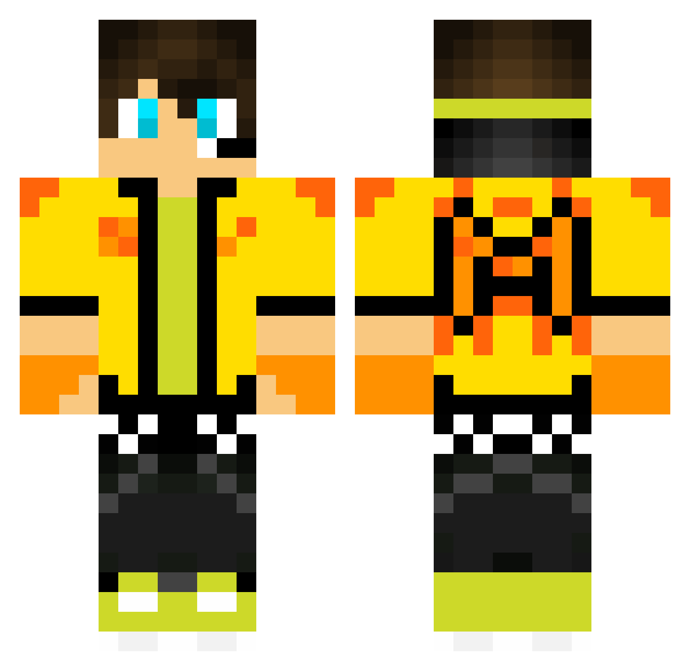 BeWhite32 Minecraft skin, front and back view