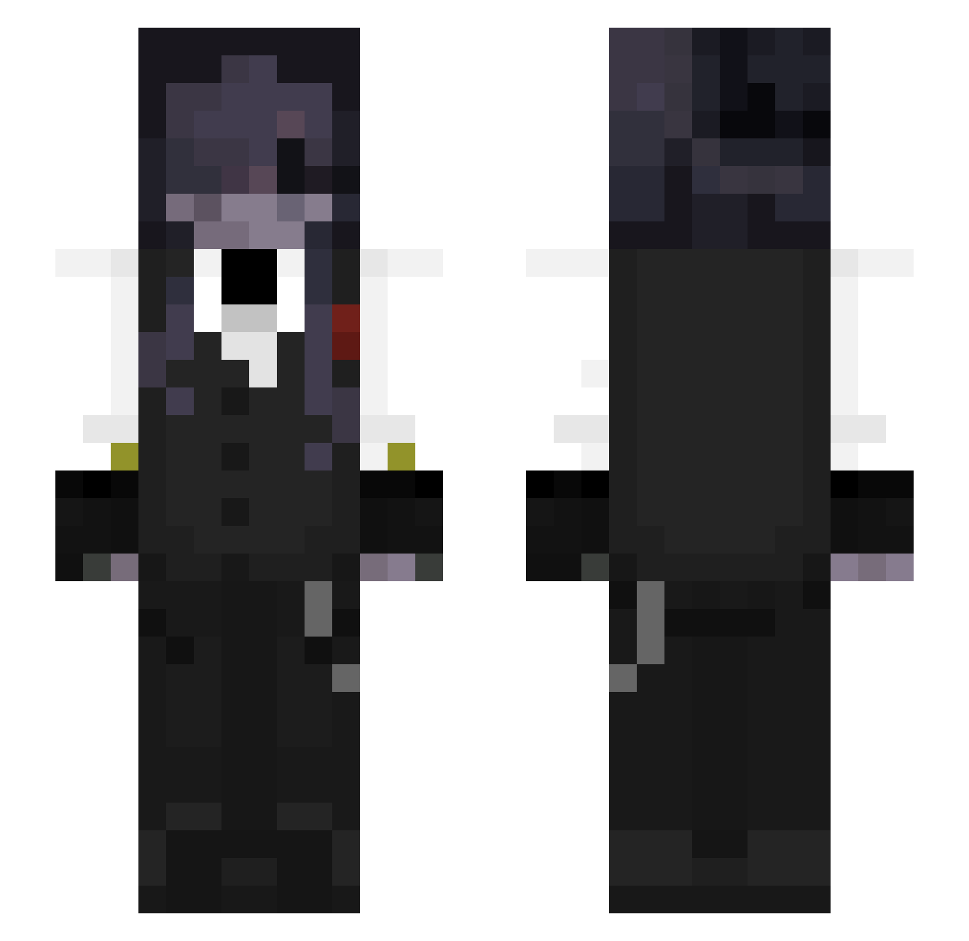 Shallowuna Minecraft skin, front and back view
