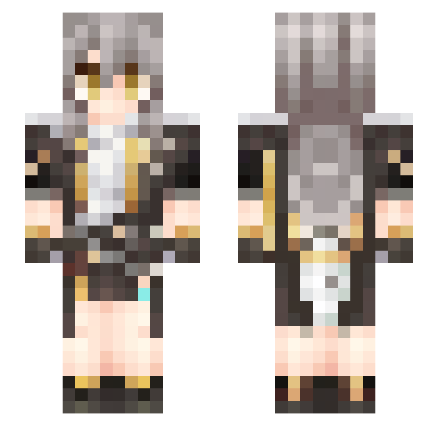 zyuriann Minecraft skin, front and back view