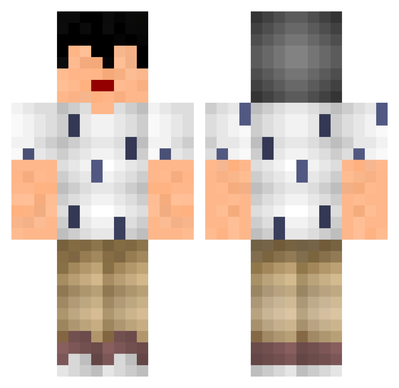 Statues Minecraft skin, front and back view