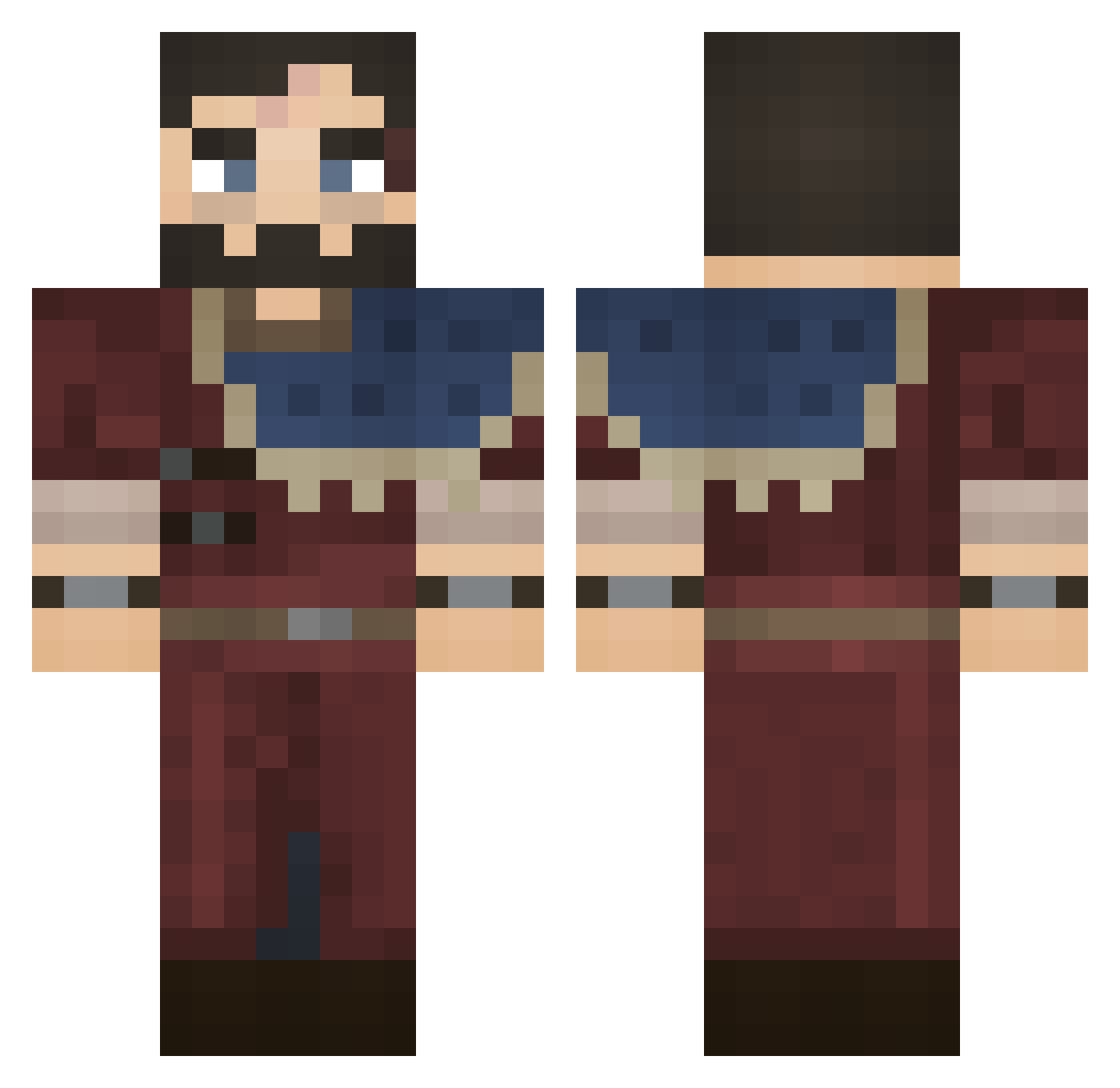 Karhold Minecraft skin, front and back view
