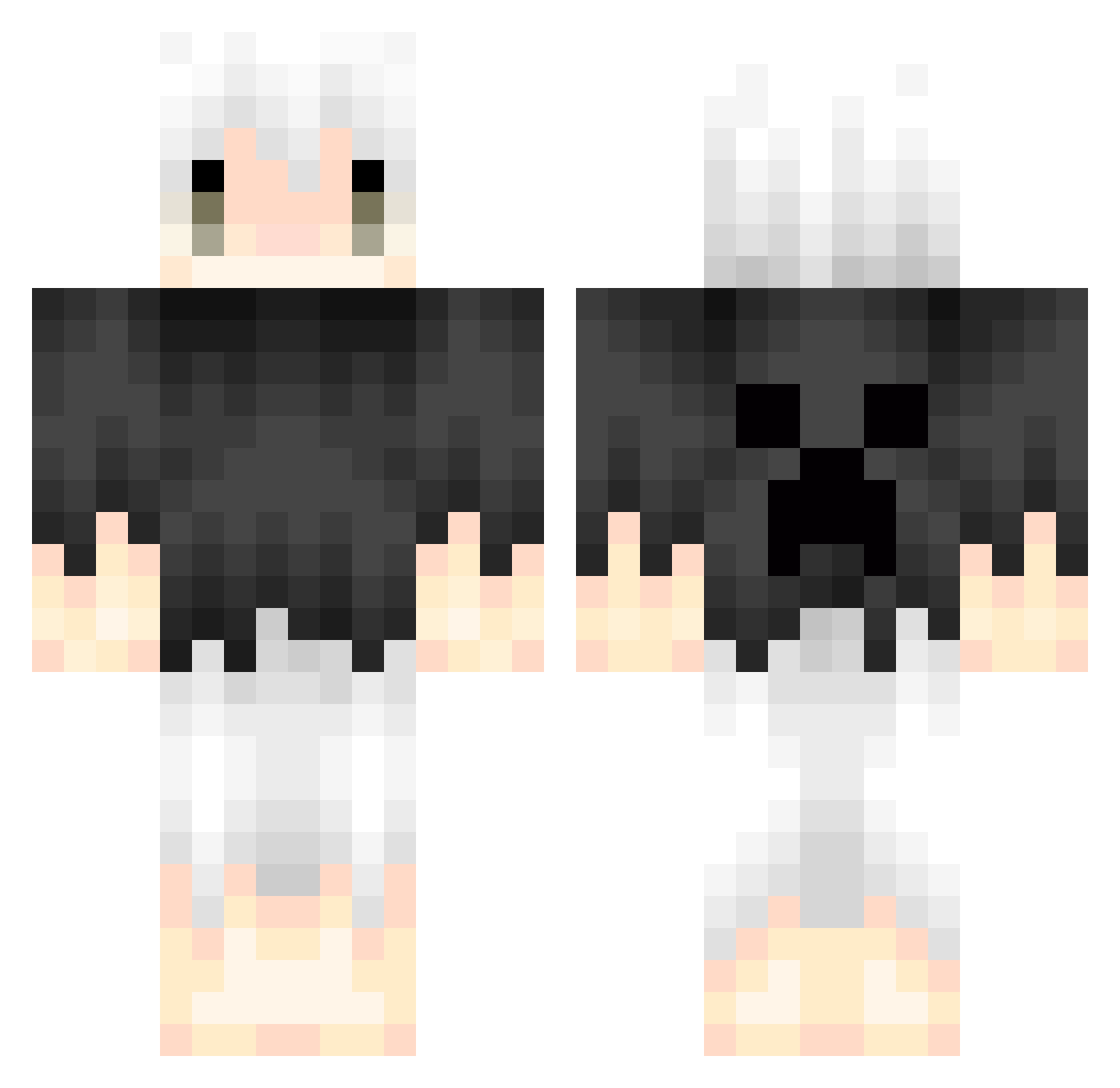 SatoMeow Minecraft skin, front and back view