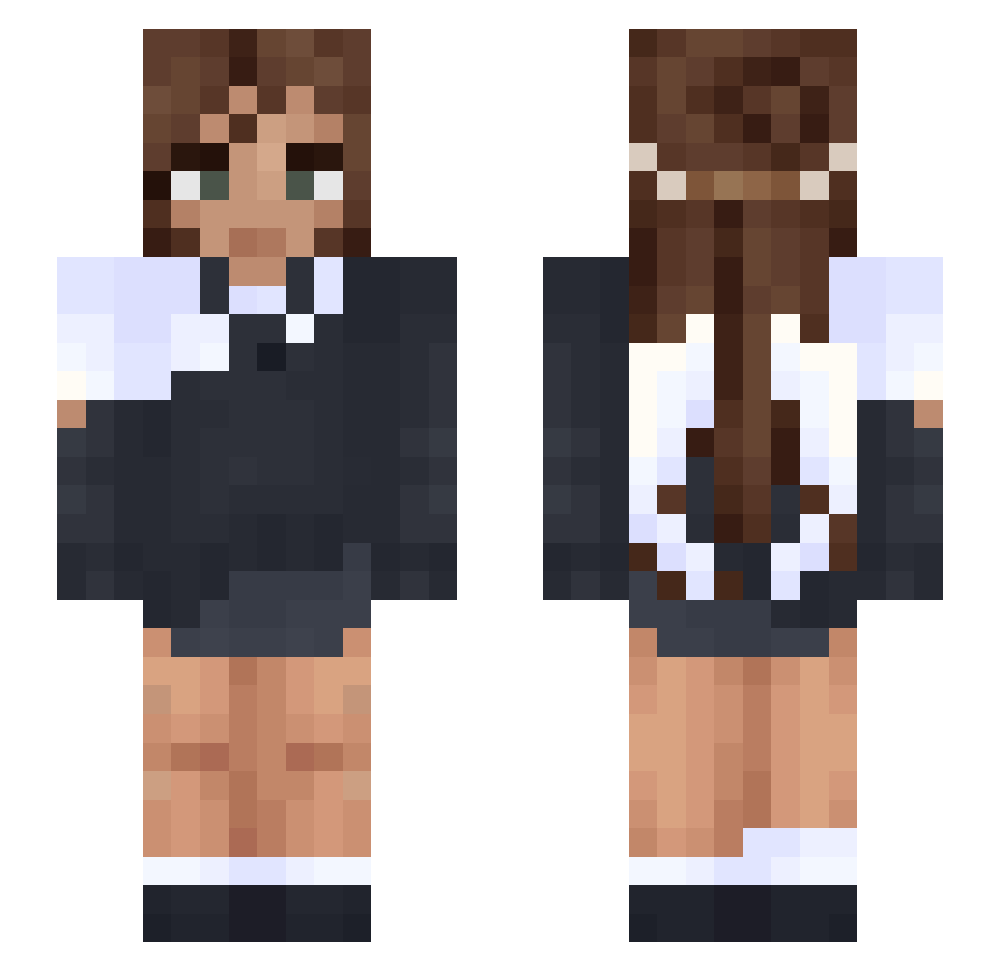 misclaims Minecraft skin, front and back view