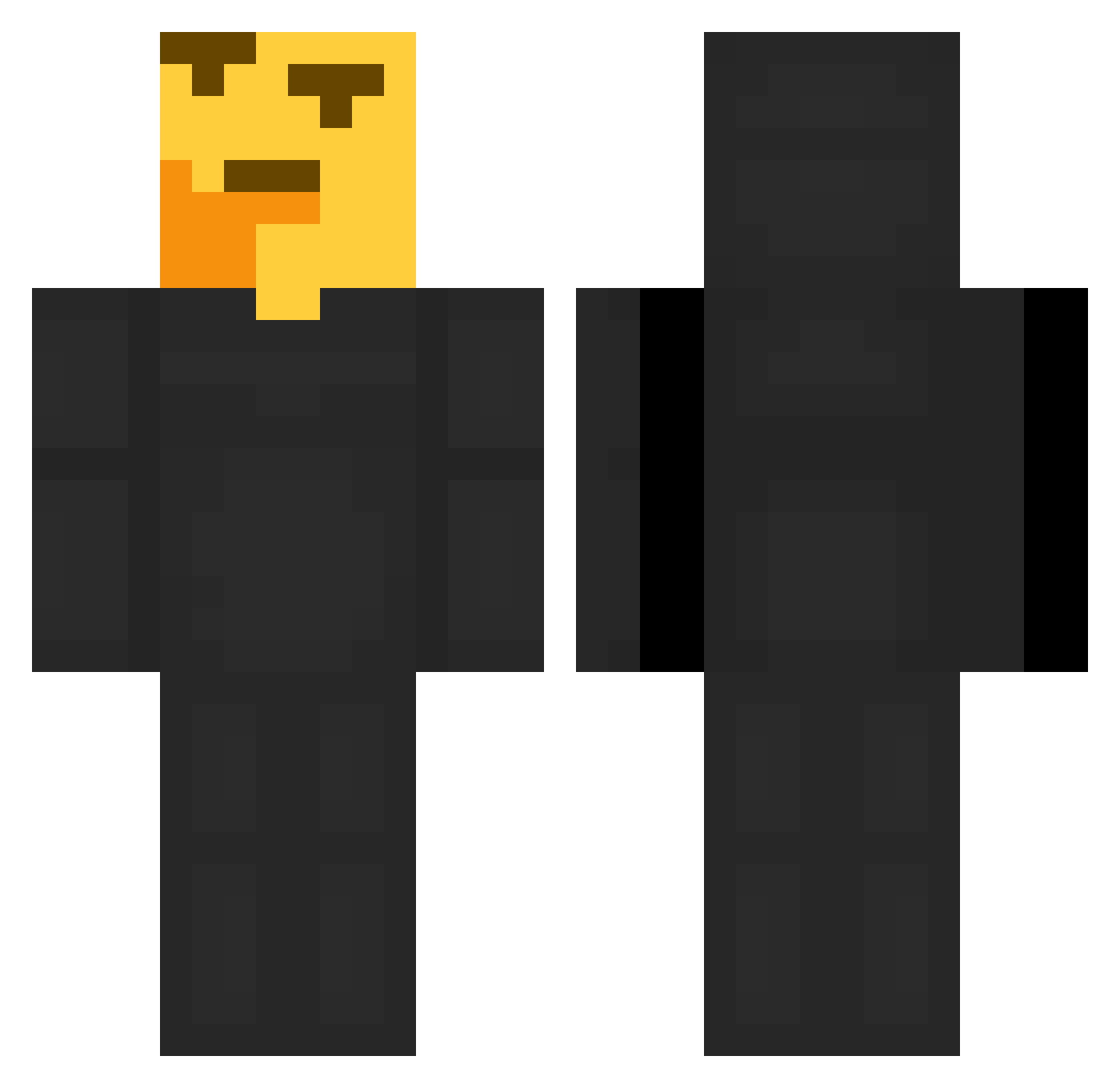 BROQI Minecraft skin, front and back view