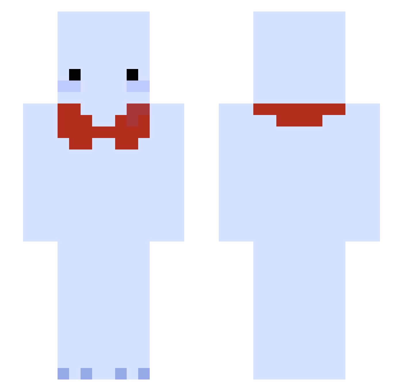 Rayfi Minecraft skin, front and back view