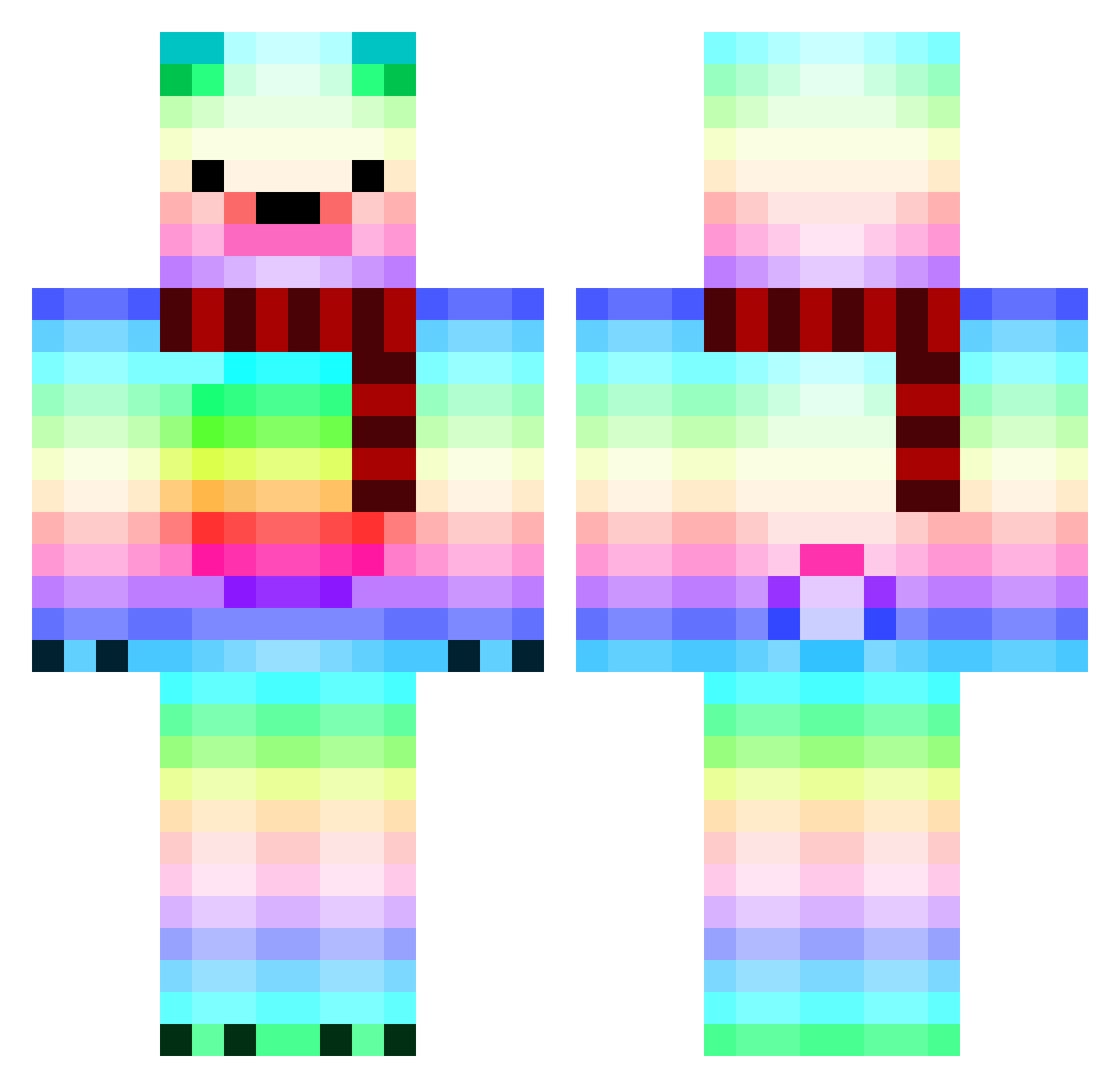 bitnibbl Minecraft skin, front and back view