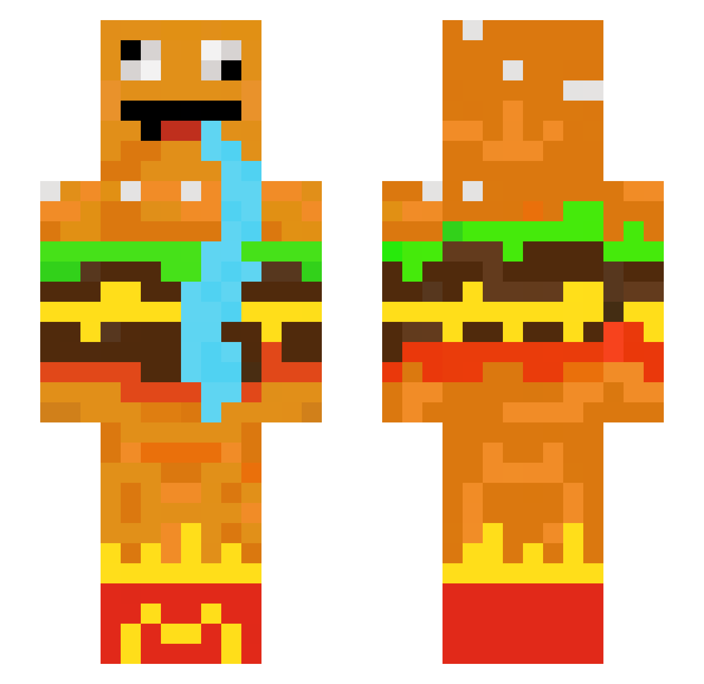 WxNdY8438 Minecraft skin, front and back view