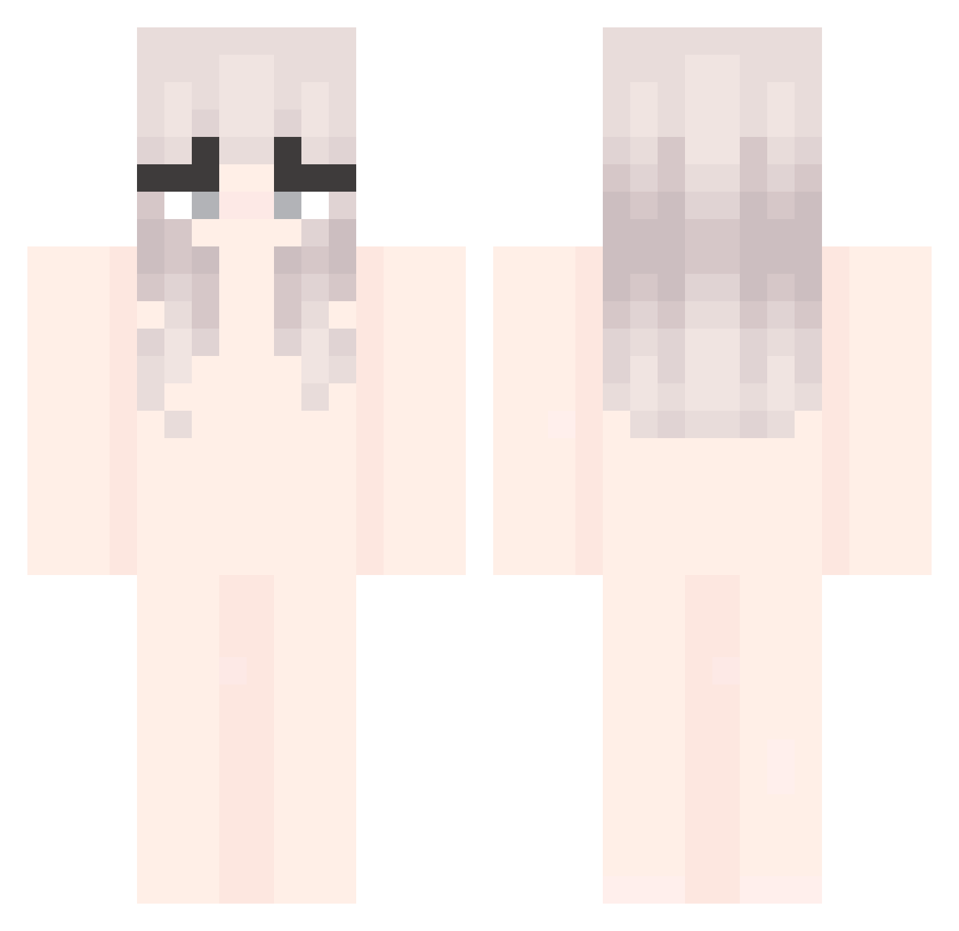 Qwensch Minecraft skin, front and back view