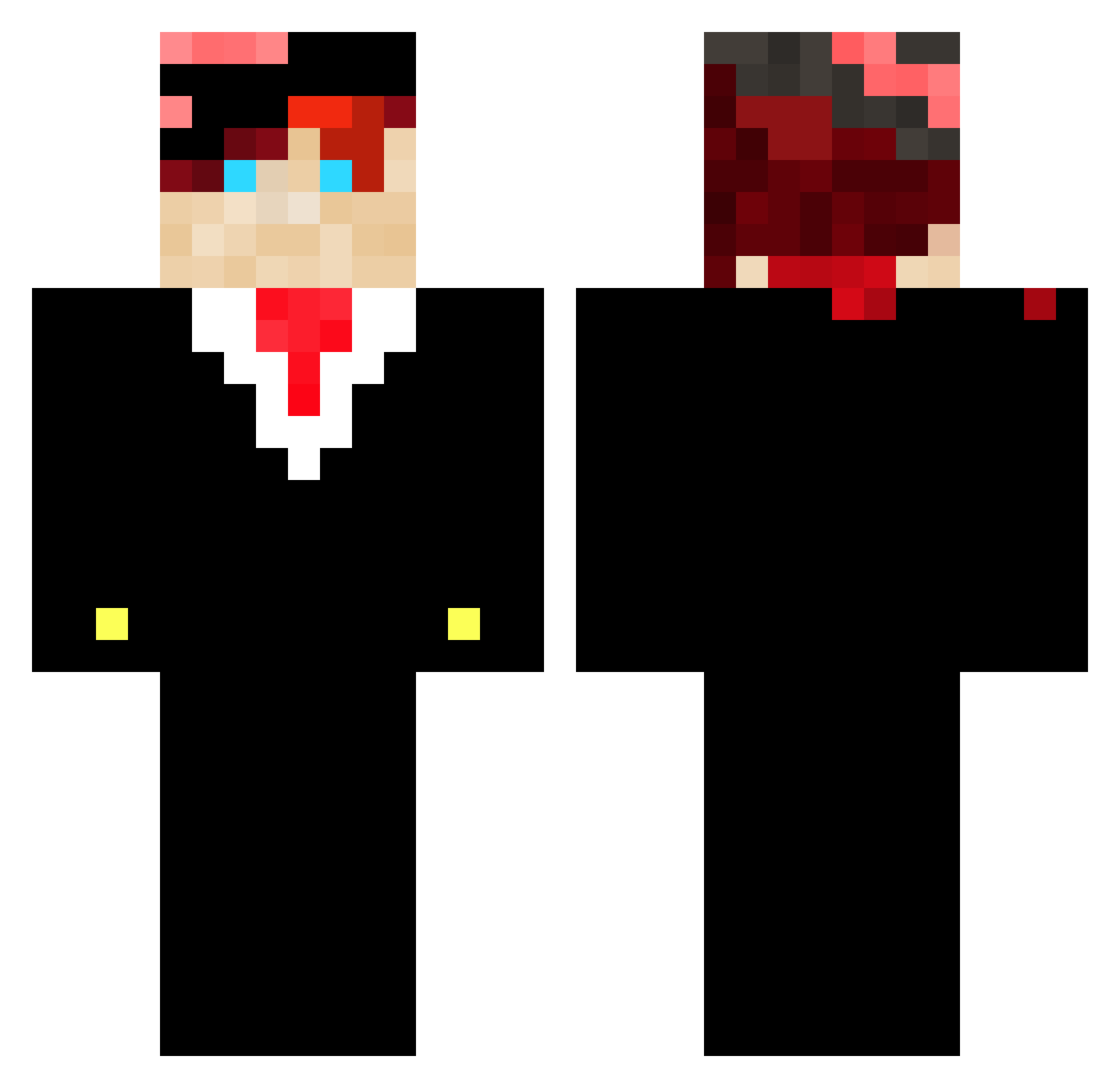 Blook311 Minecraft skin, front and back view