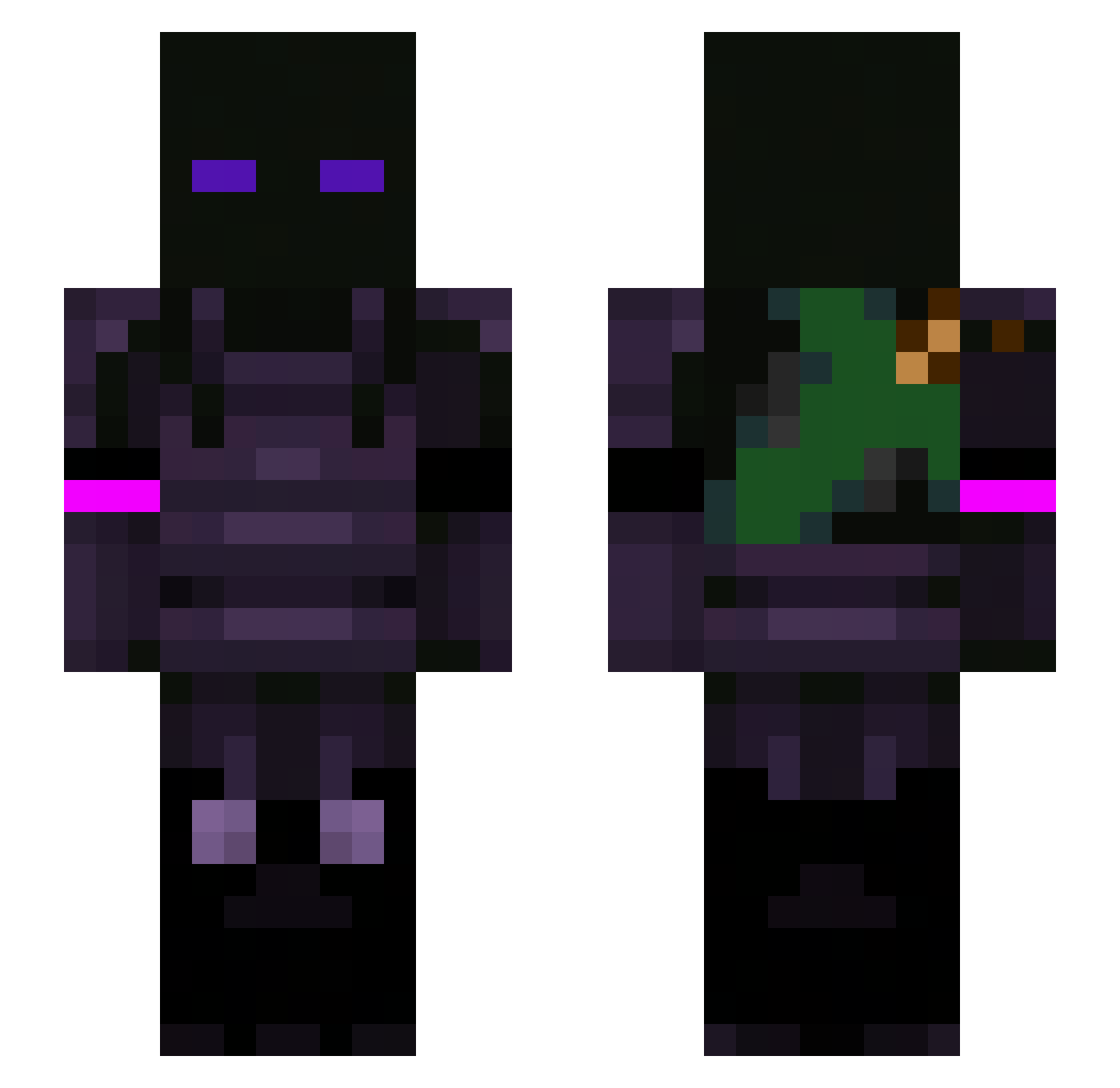 TheShadyHood Minecraft skin, front and back view