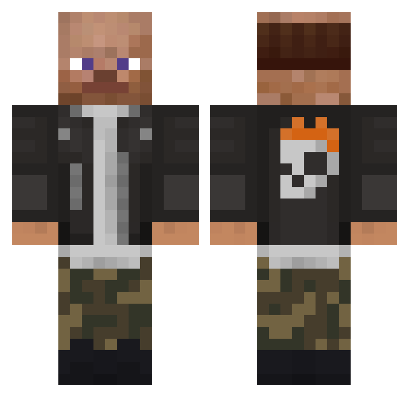 GlenjaminLP Minecraft skin, front and back view