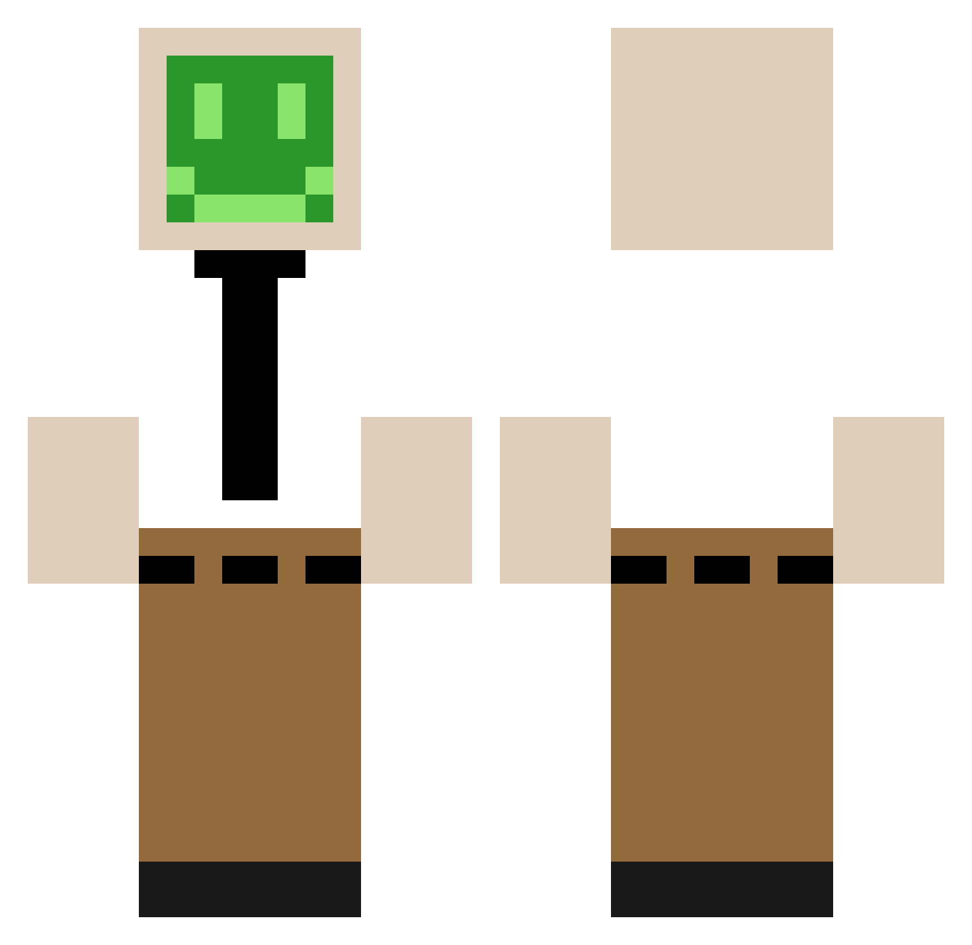 nsup Minecraft skin, front and back view