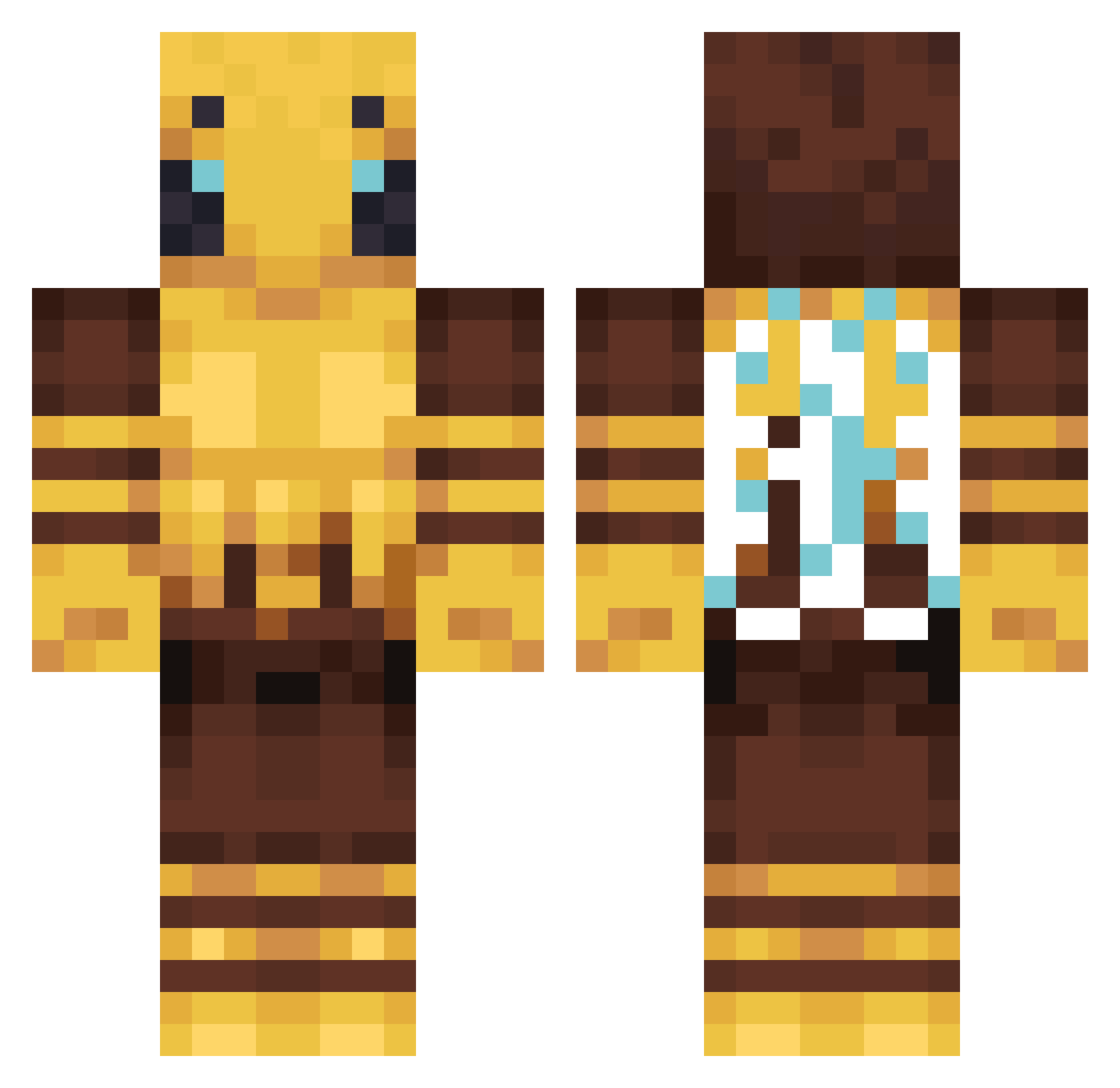 EntomoLogic Minecraft skin, front and back view