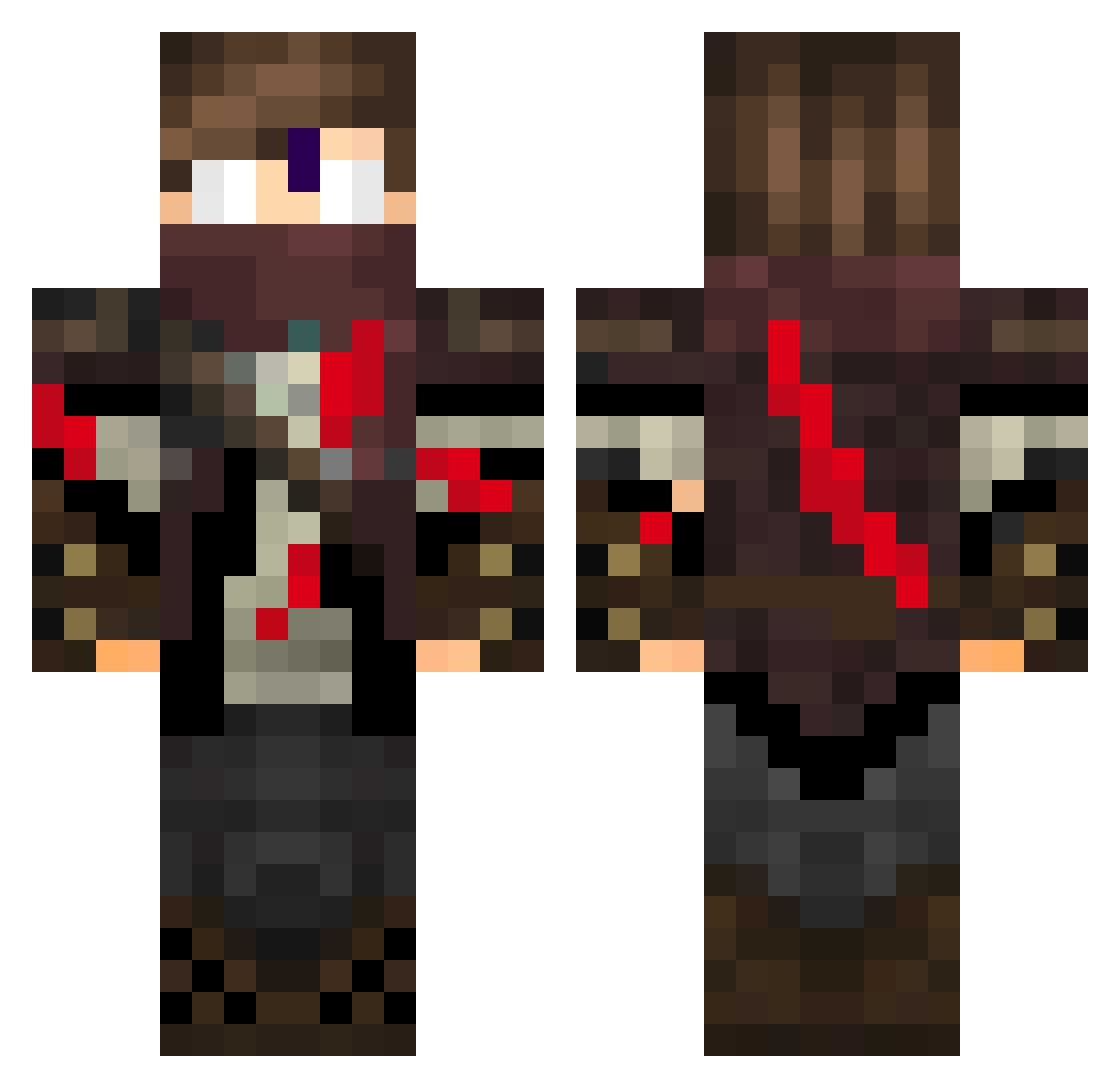 D00M_Live Minecraft skin, front and back view