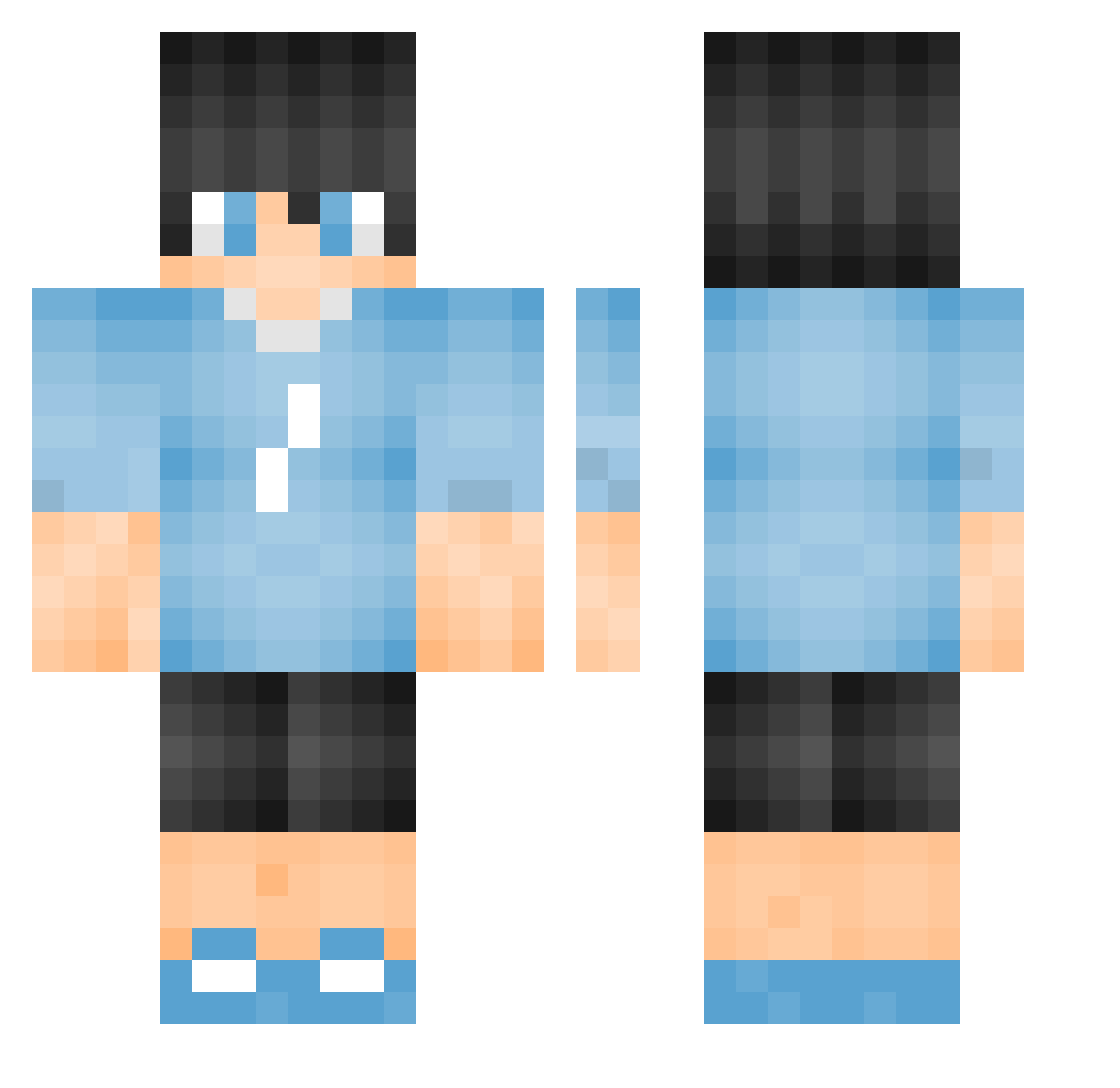 Insellucy Minecraft skin, front and back view