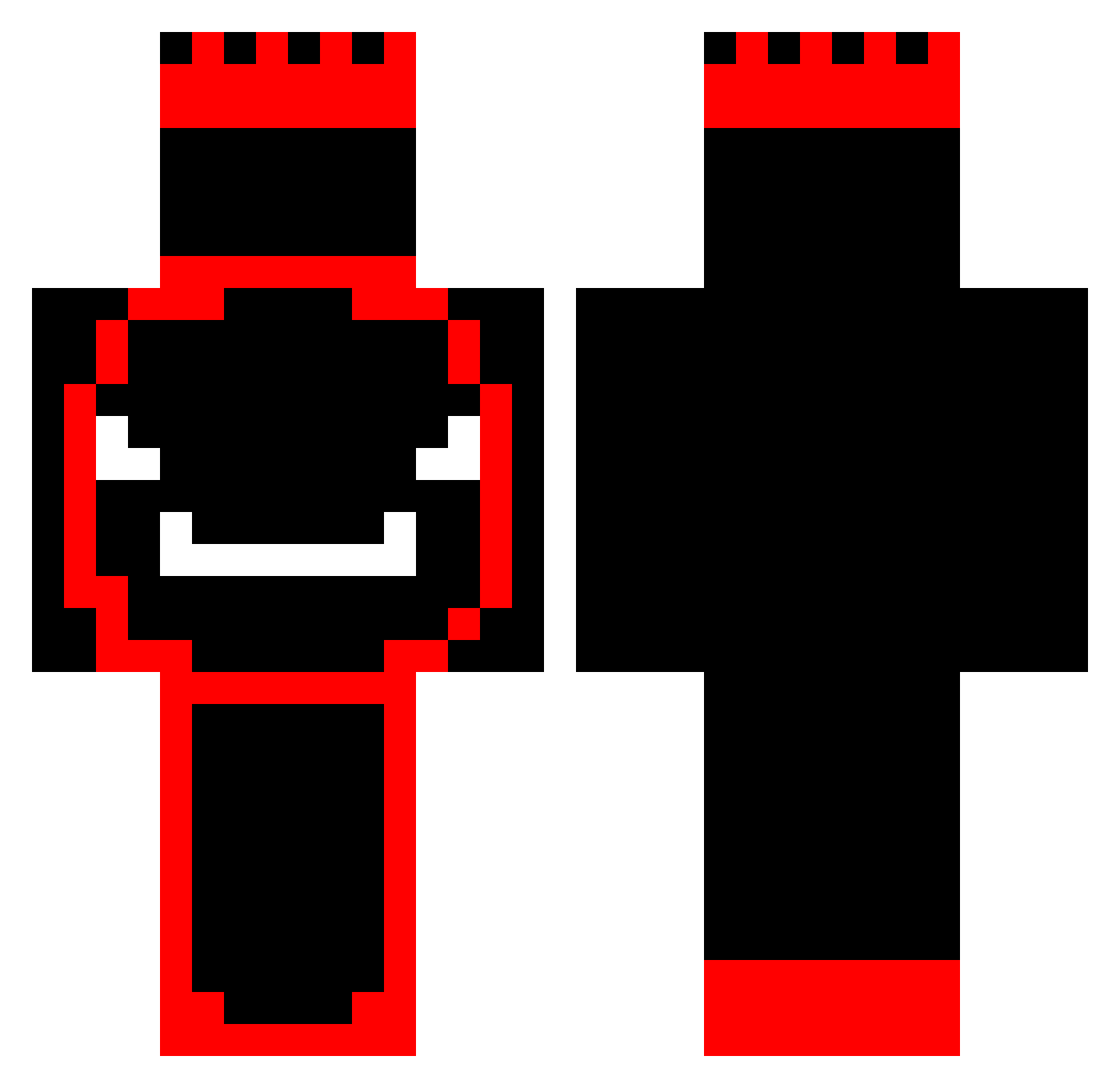 NPfriend Minecraft skin, front and back view