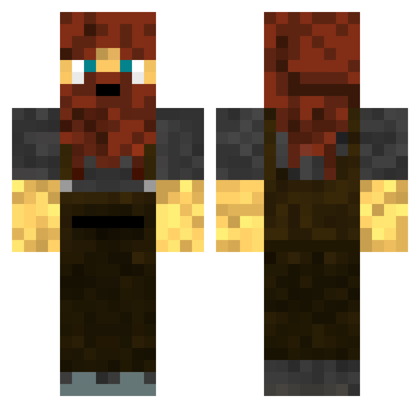 Strohhals Minecraft skin, front and back view
