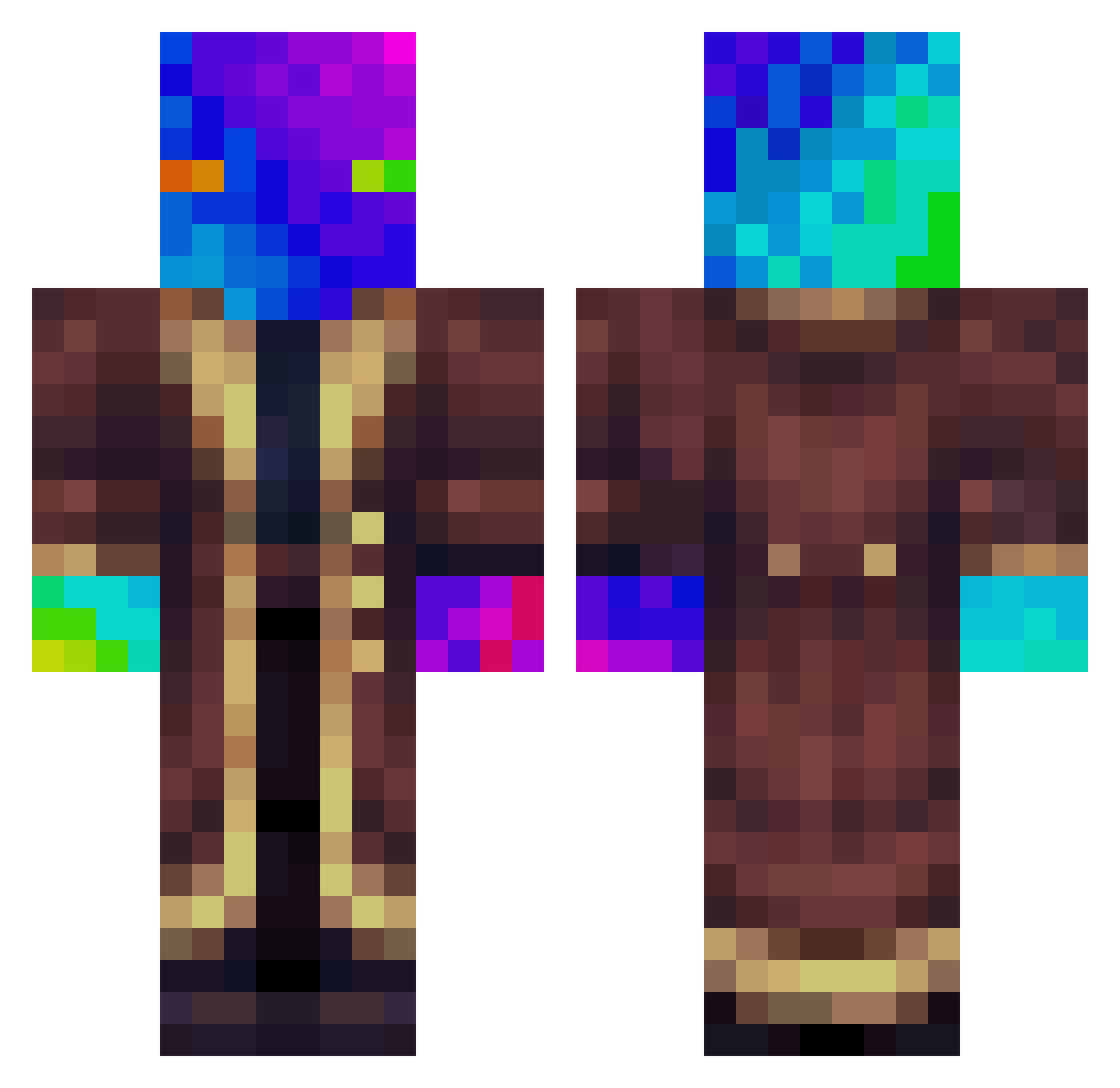 manitocoelho Minecraft skin, front and back view