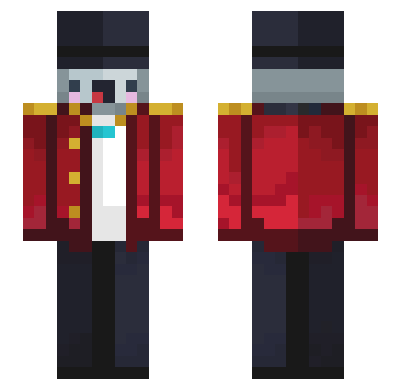 uerrt Minecraft skin, front and back view