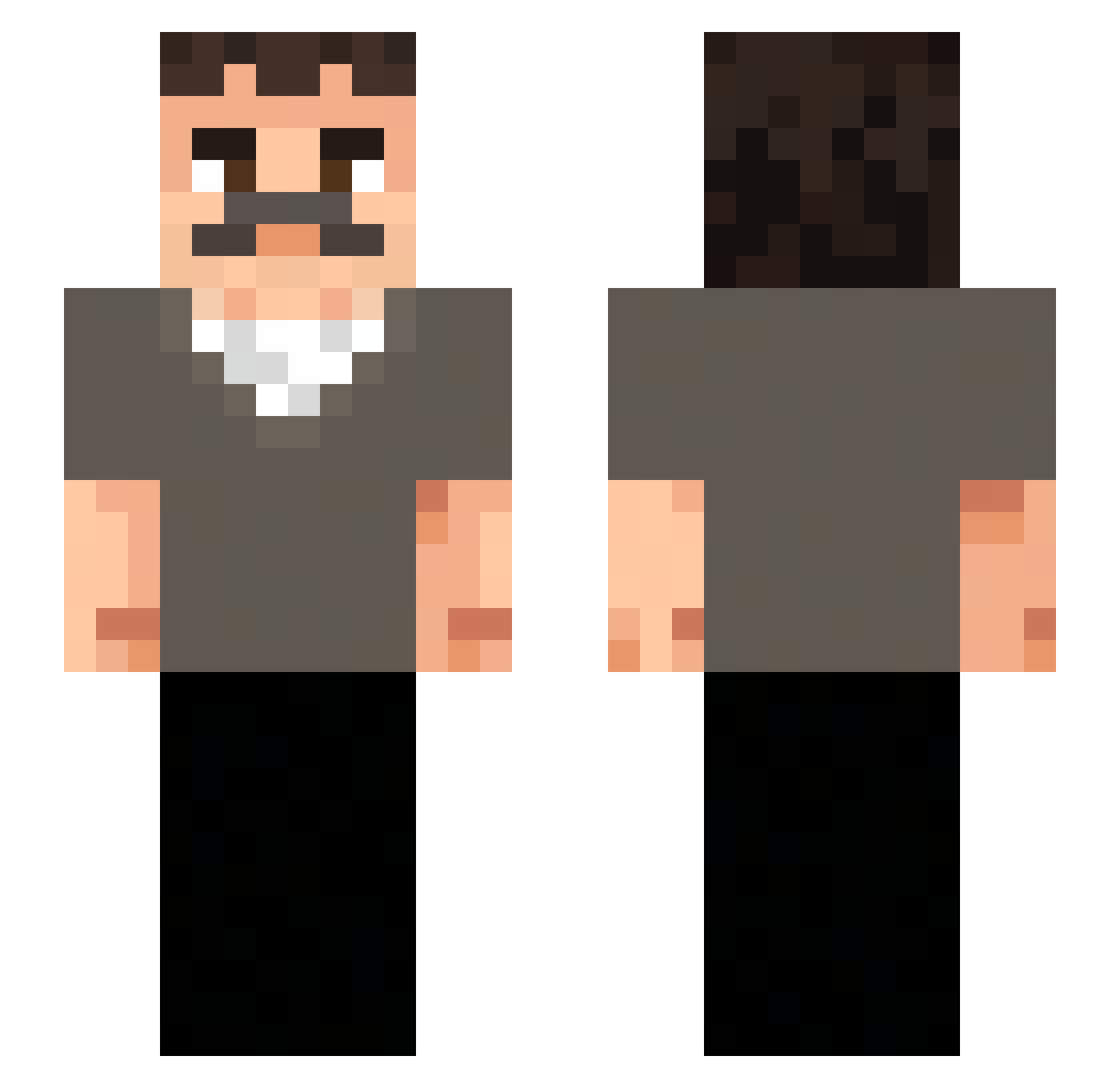 Abuf3had Minecraft skin, front and back view