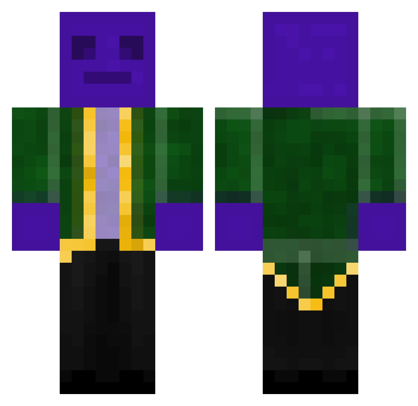 Sphaerophorus Minecraft skin, front and back view