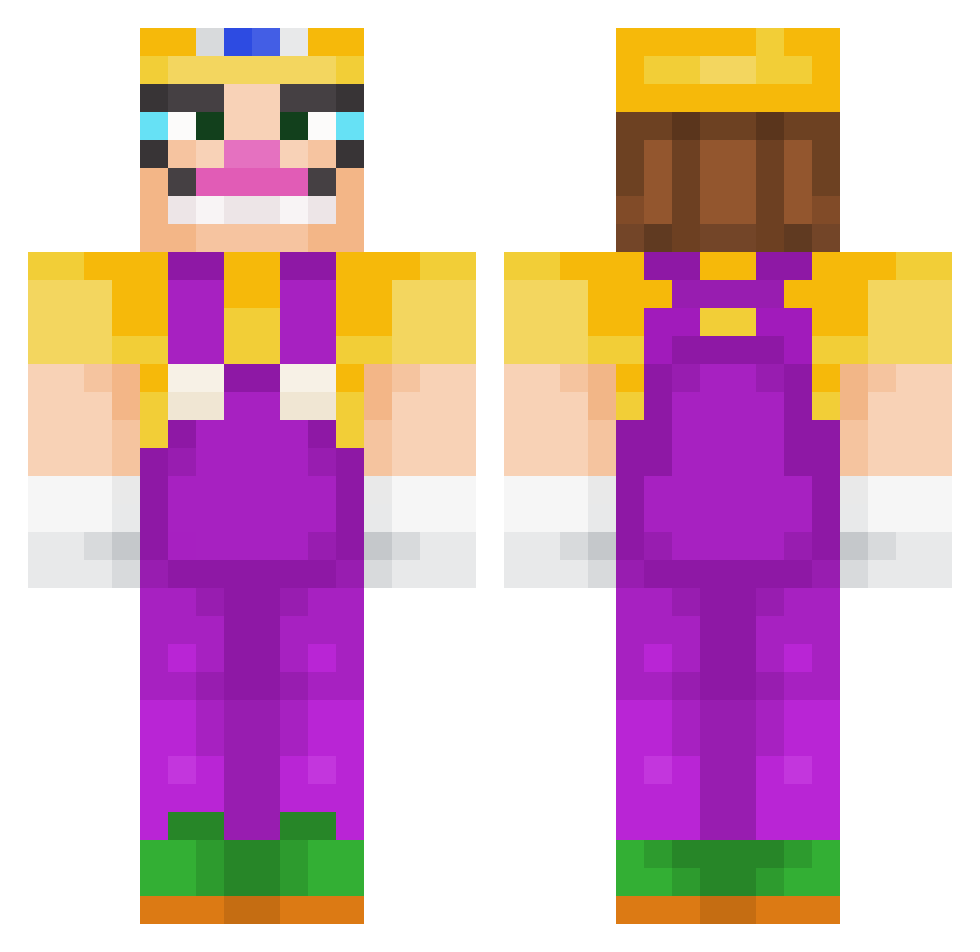 P_U_D Minecraft skin, front and back view