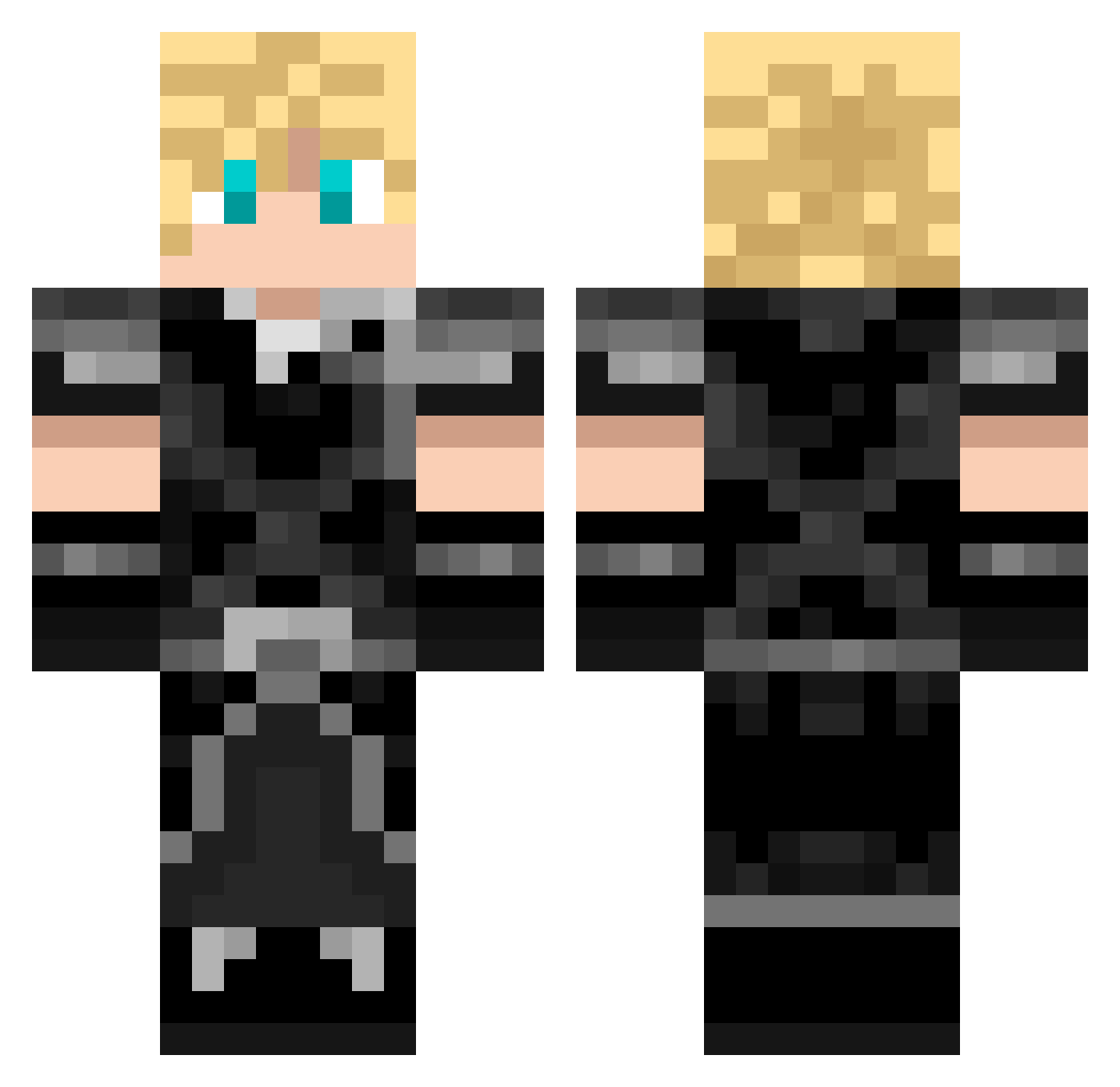 Davexx100 Minecraft skin, front and back view