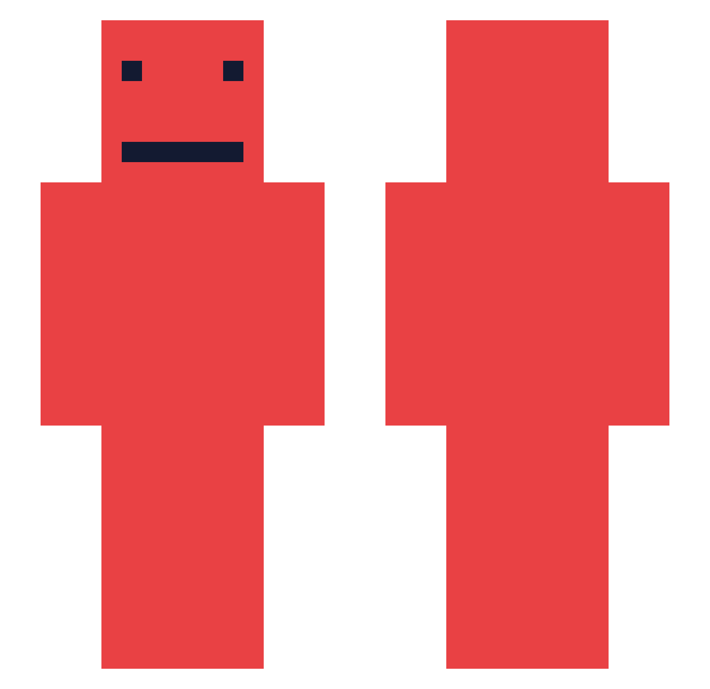 Xotecz Minecraft skin, front and back view
