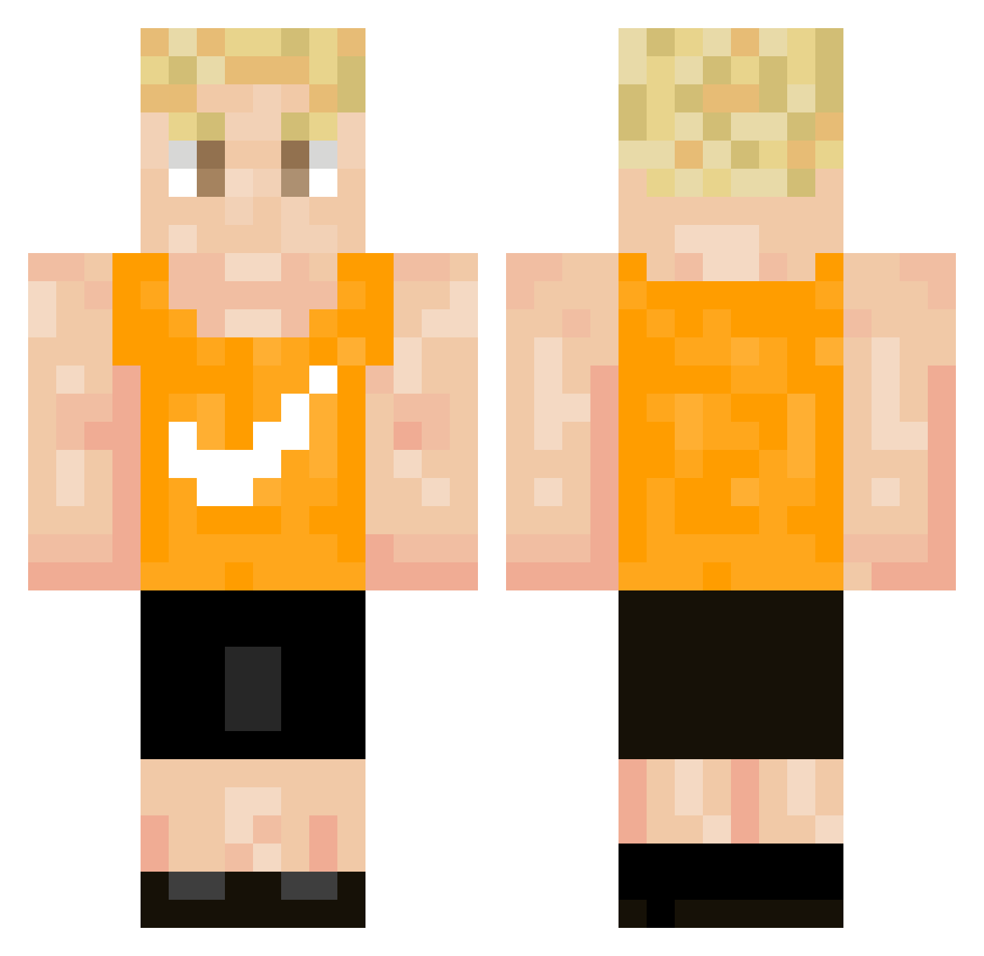 lolUrEzZ Minecraft skin, front and back view