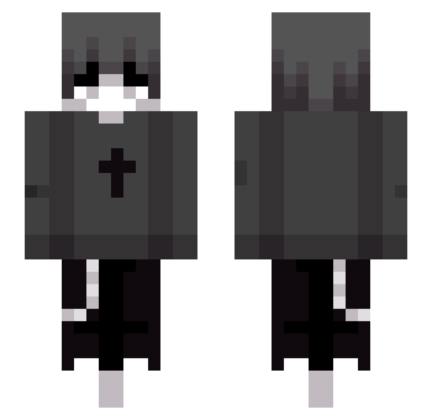 vyxiOo Minecraft skin, front and back view
