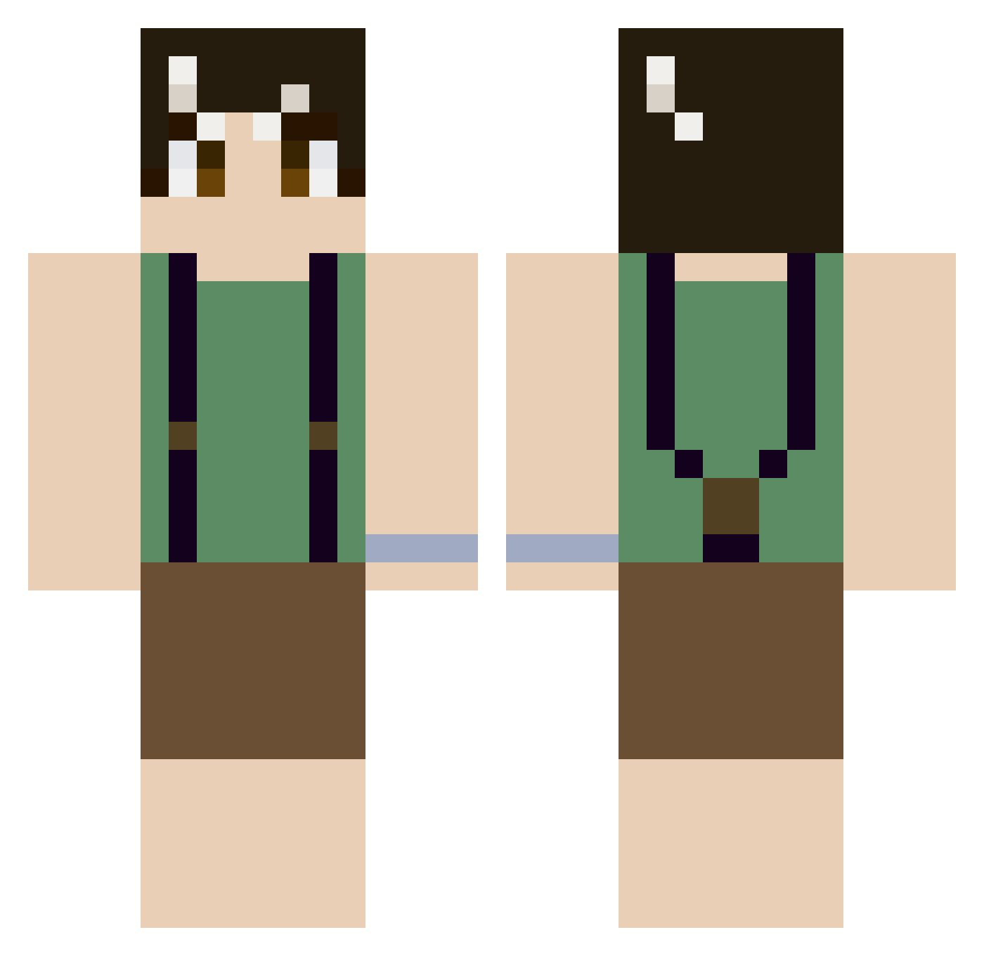 Lensalotxd Minecraft skin, front and back view