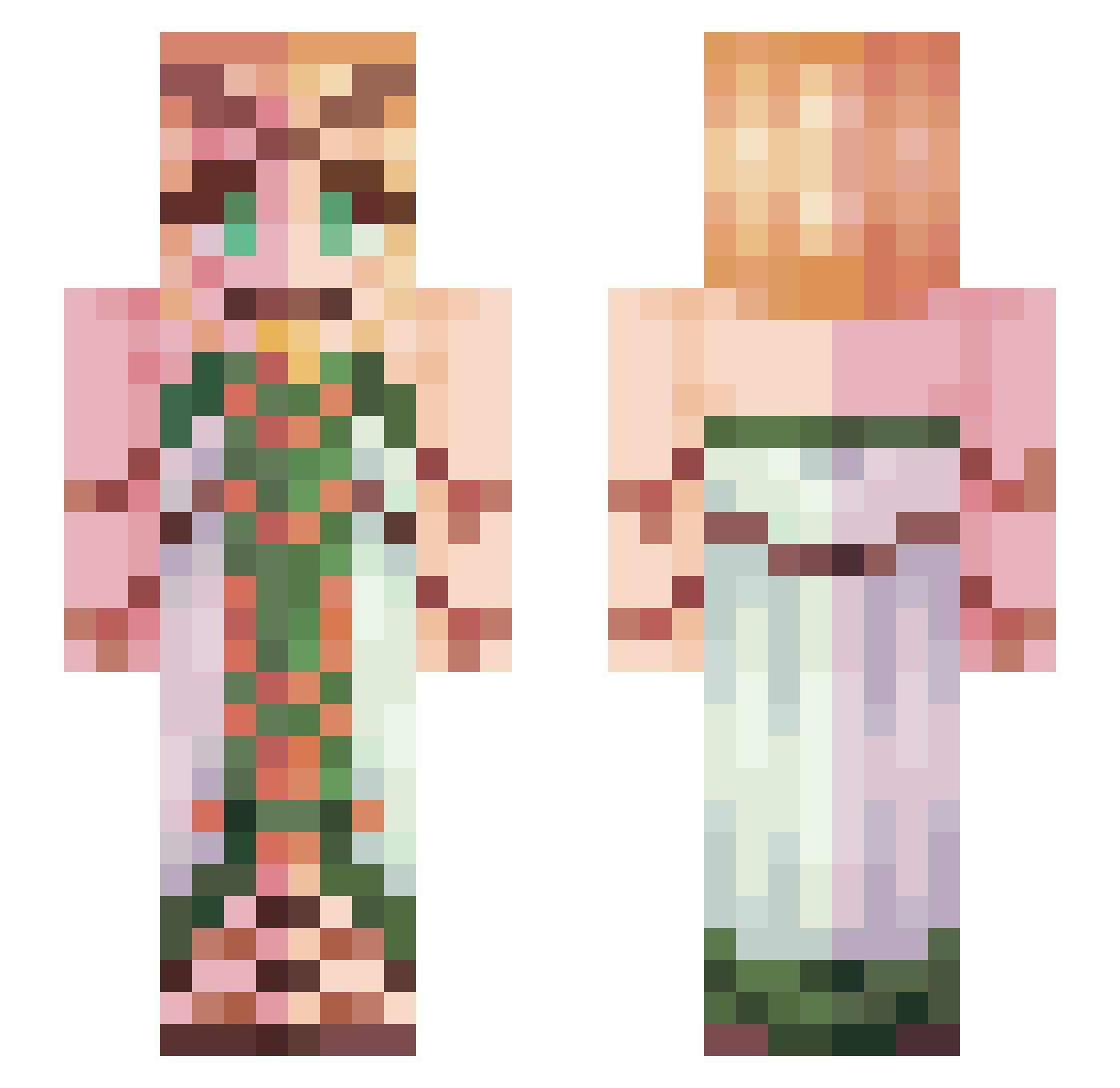 Izumo_3 Minecraft skin, front and back view