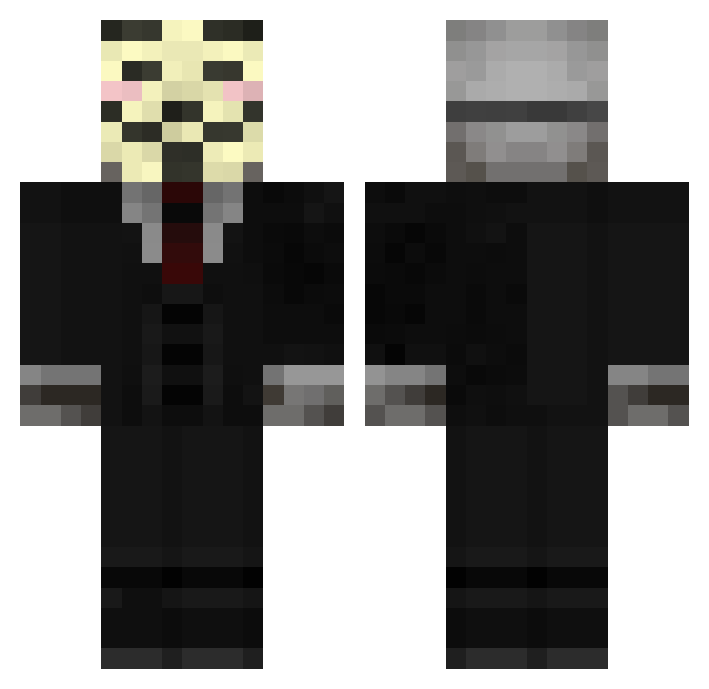 mrmrPancake Minecraft skin, front and back view