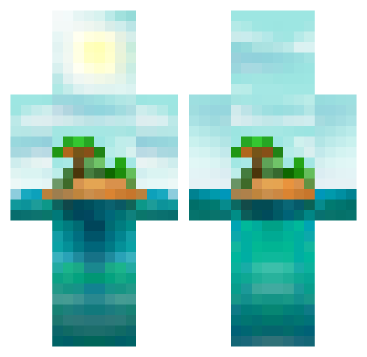 Tropicalparadox Minecraft skin, front and back view