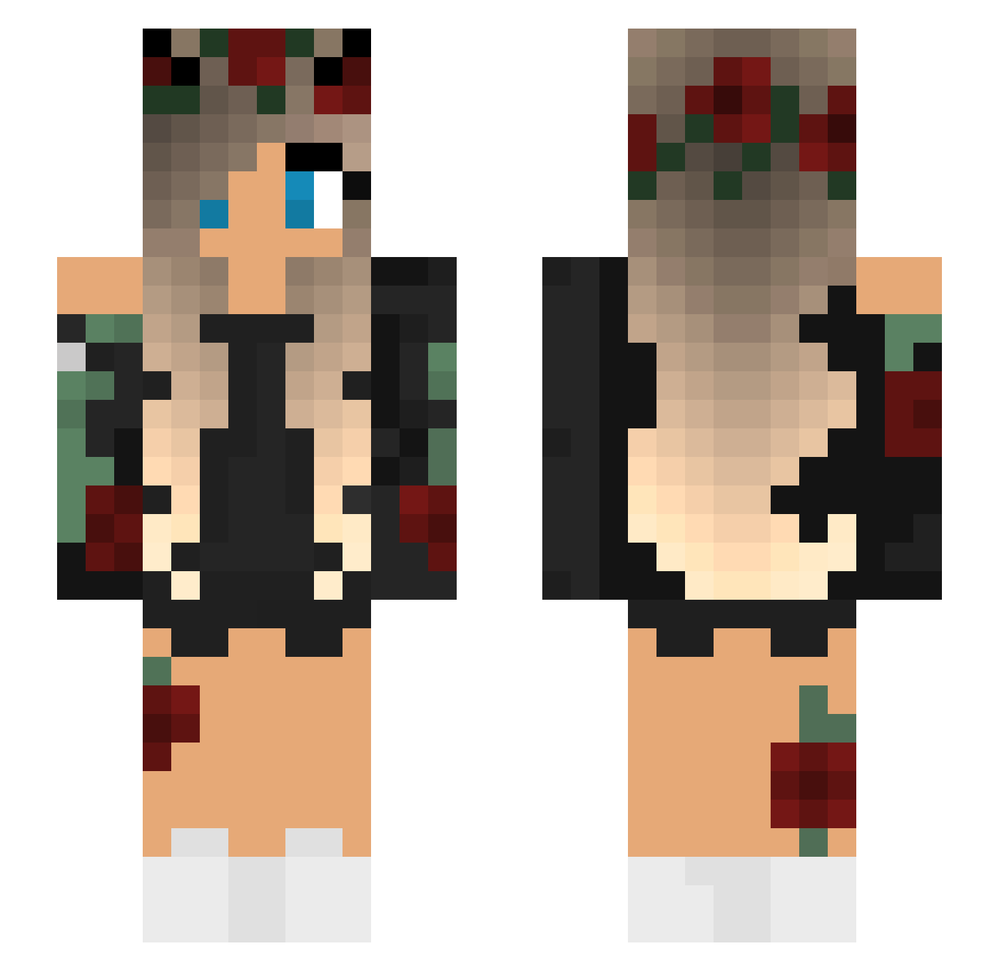 PolarAllison Minecraft skin, front and back view