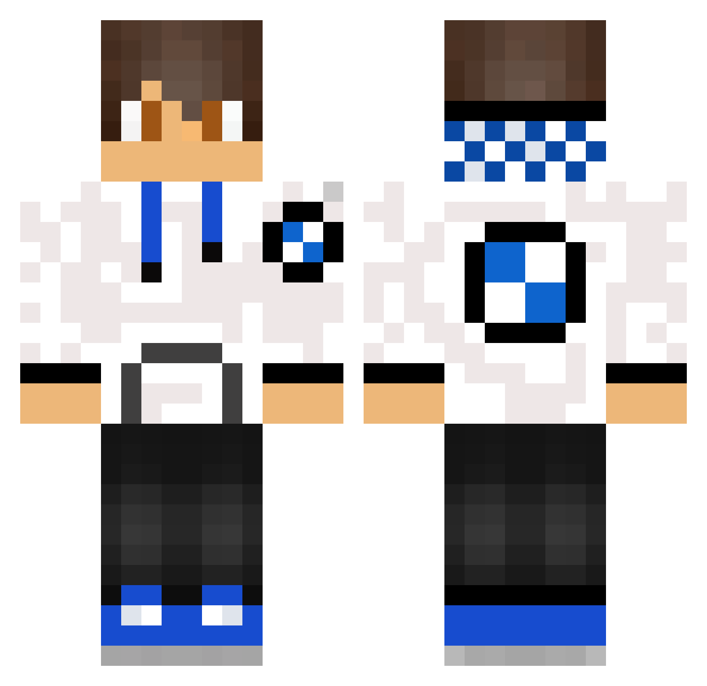 ThrottleMe Minecraft skin, front and back view