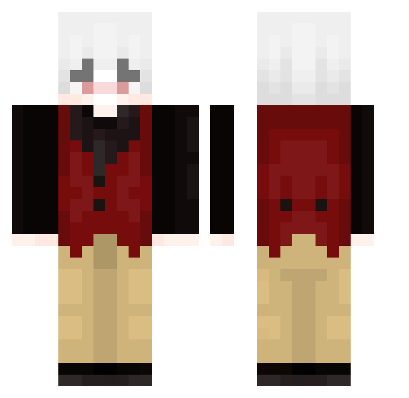 scurex Minecraft skin, front and back view