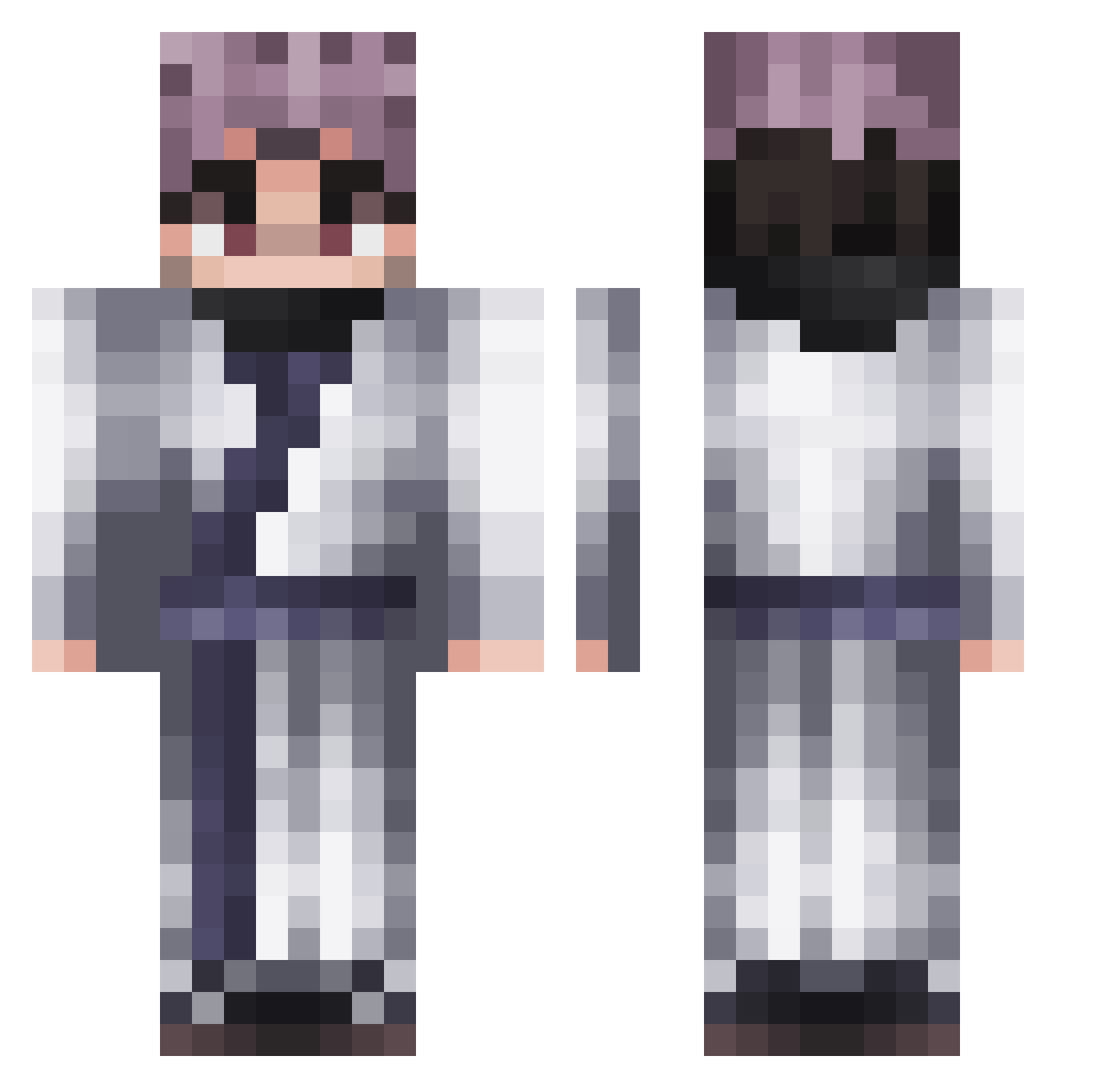 Trickier05 Minecraft skin, front and back view