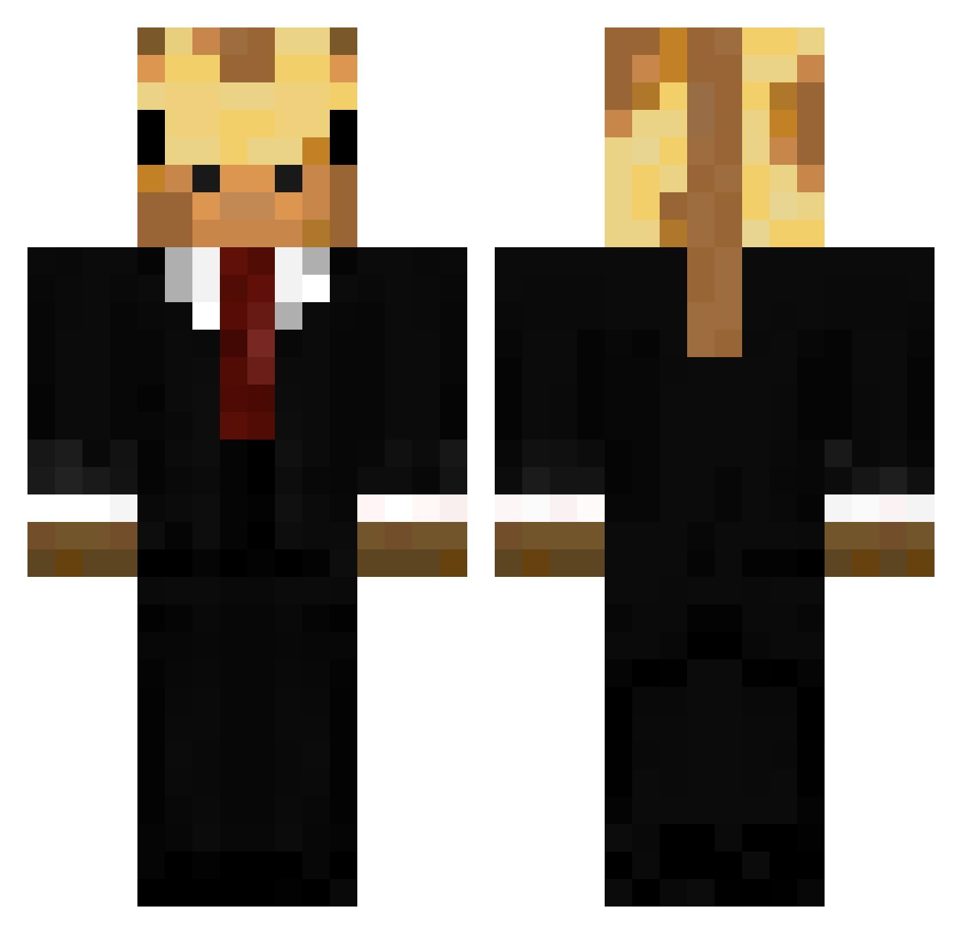 PopOfCorn Minecraft skin, front and back view