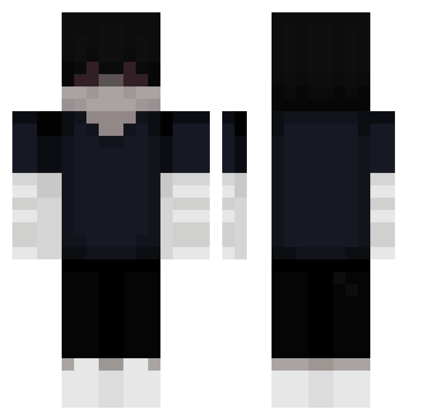 NxHV Minecraft skin, front and back view