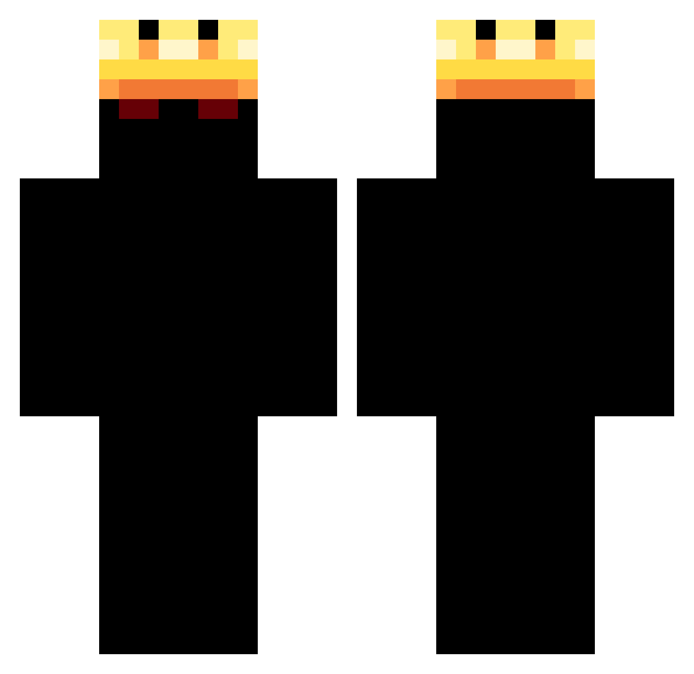 Zneakzer Minecraft skin, front and back view