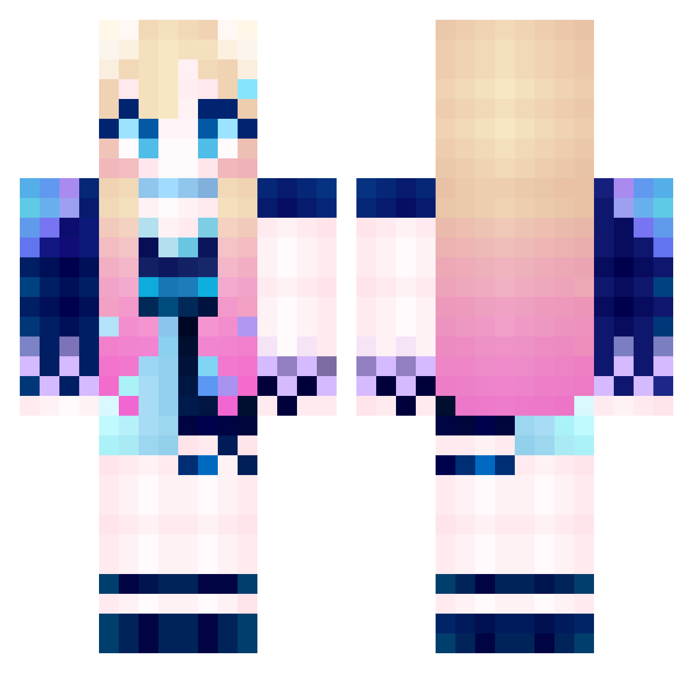 SunWooDDang Minecraft skin, front and back view